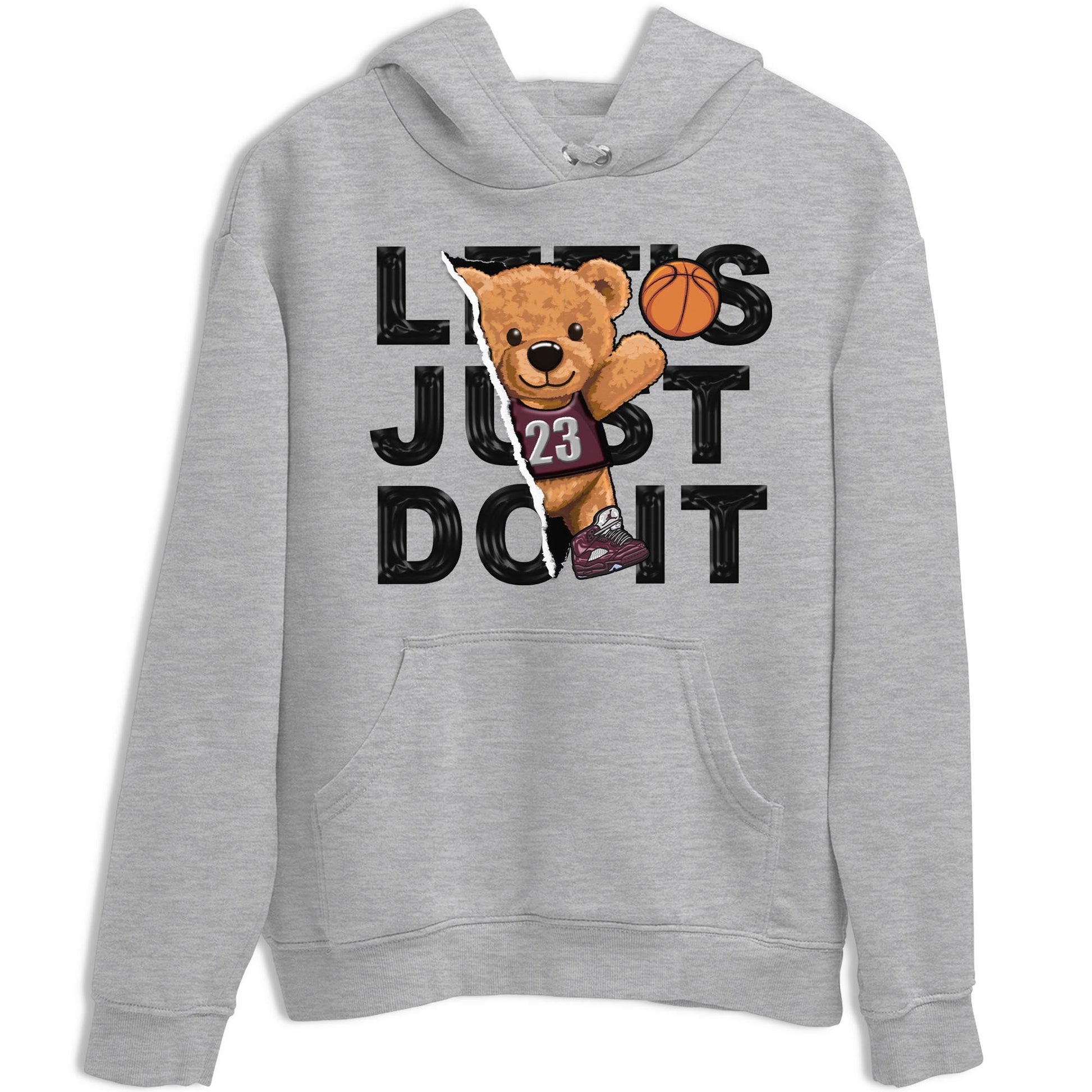 Jordan 5 Burgundy shirt to match jordans Rip Out Bear sneaker tees Crew Neck AJ5 Burgundy SNRT Sneaker Release Tees Unisex Casual Shirts Heather Grey 2 T-Shirt