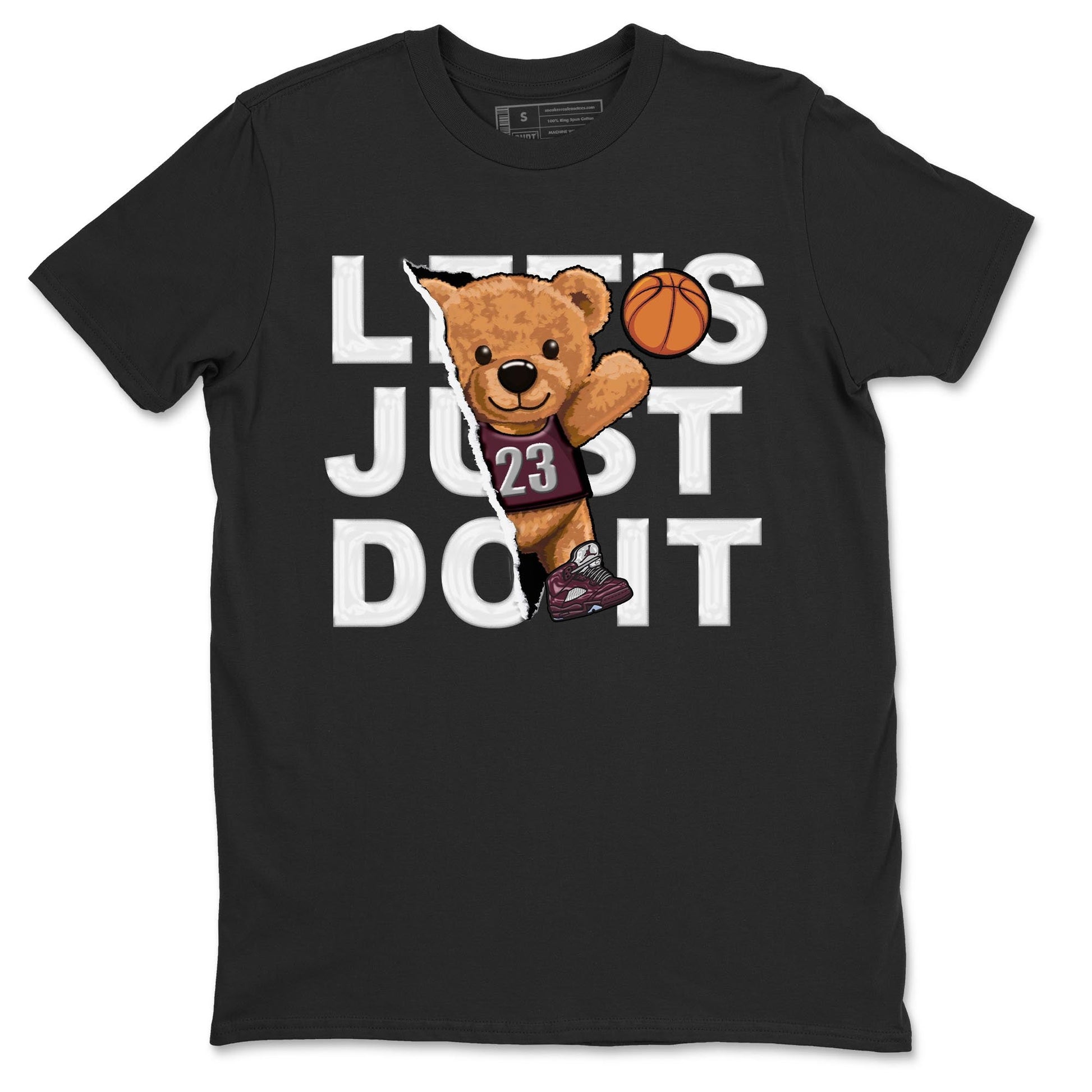 Jordan 5 Burgundy shirt to match jordans Rip Out Bear sneaker tees Crew Neck AJ5 Burgundy SNRT Sneaker Release Tees Unisex Casual Shirts Black 2 T-Shirt