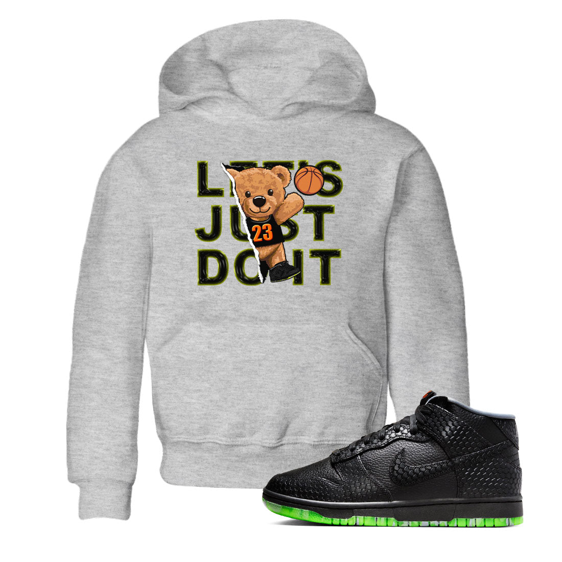 Nike Dunk Mid Premium shirt to match jordans Rip Out Bear sneaker tees Nike Dunk Mid Halloween SNRT Sneaker Tees Sneaker Matching Clothing Brand Baby Toddler Heather Grey 1 T-Shirt
