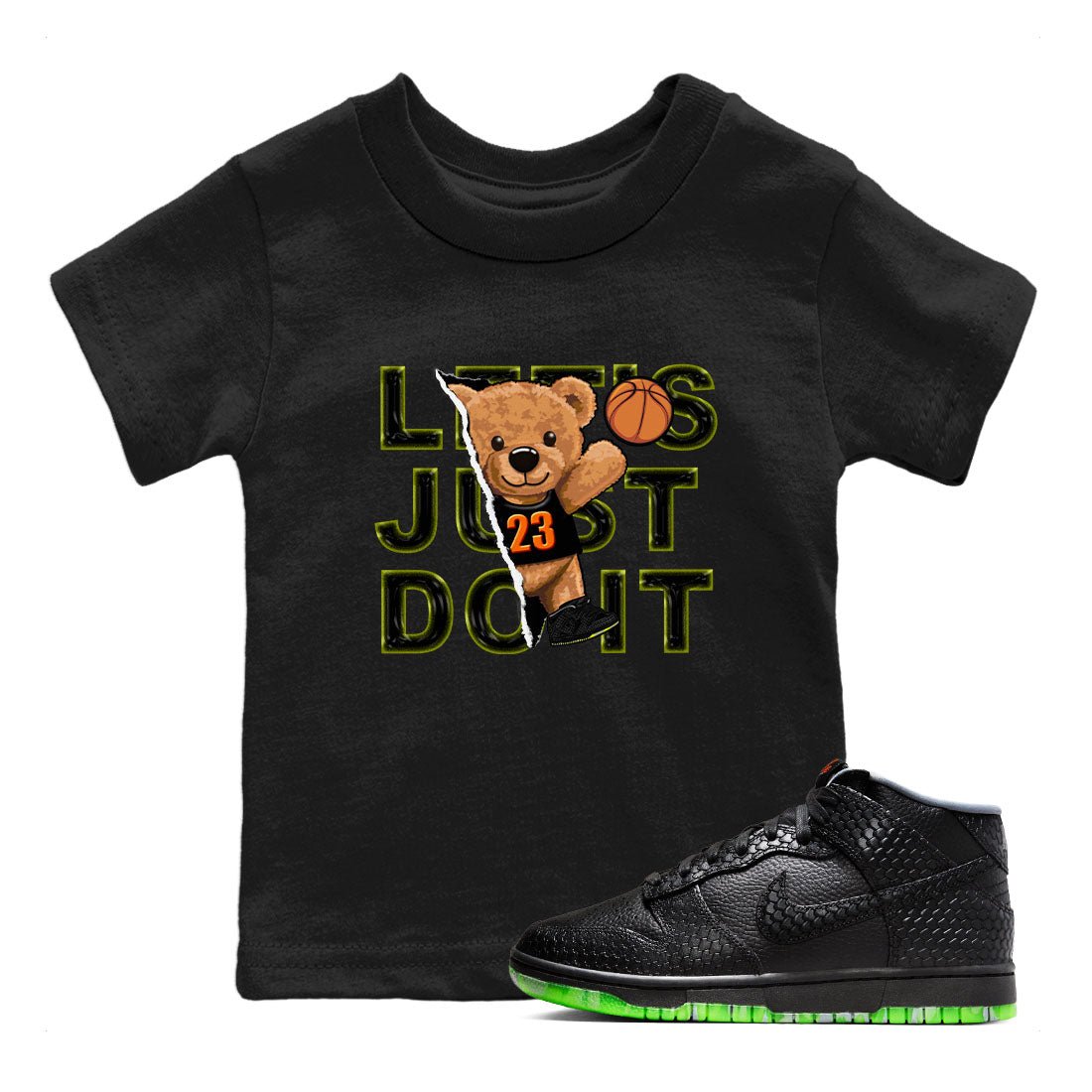 Nike Dunk Mid Premium shirt to match jordans Rip Out Bear sneaker tees Nike Dunk Mid Halloween SNRT Sneaker Tees Sneaker Matching Clothing Brand Baby Toddler Black 1 T-Shirt