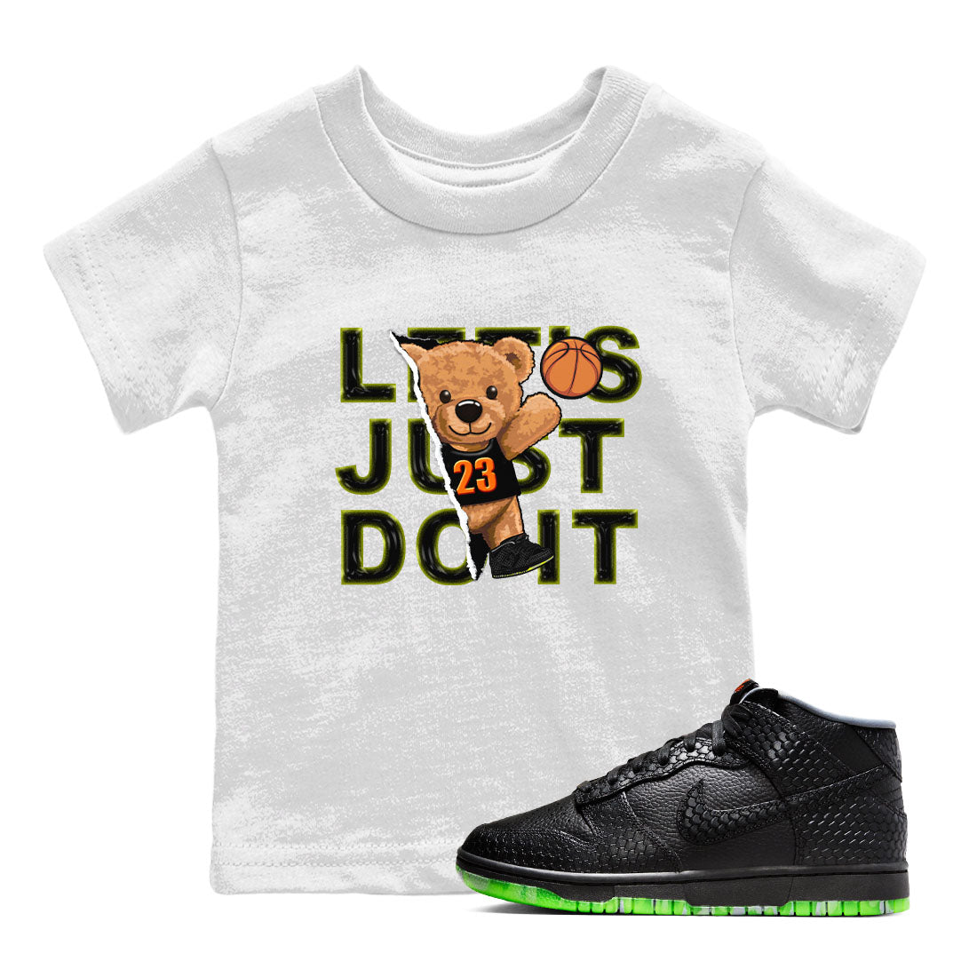 Nike Dunk Mid Premium shirt to match jordans Rip Out Bear sneaker tees Nike Dunk Mid Halloween SNRT Sneaker Tees Sneaker Matching Clothing Brand Baby Toddler White 1 T-Shirt