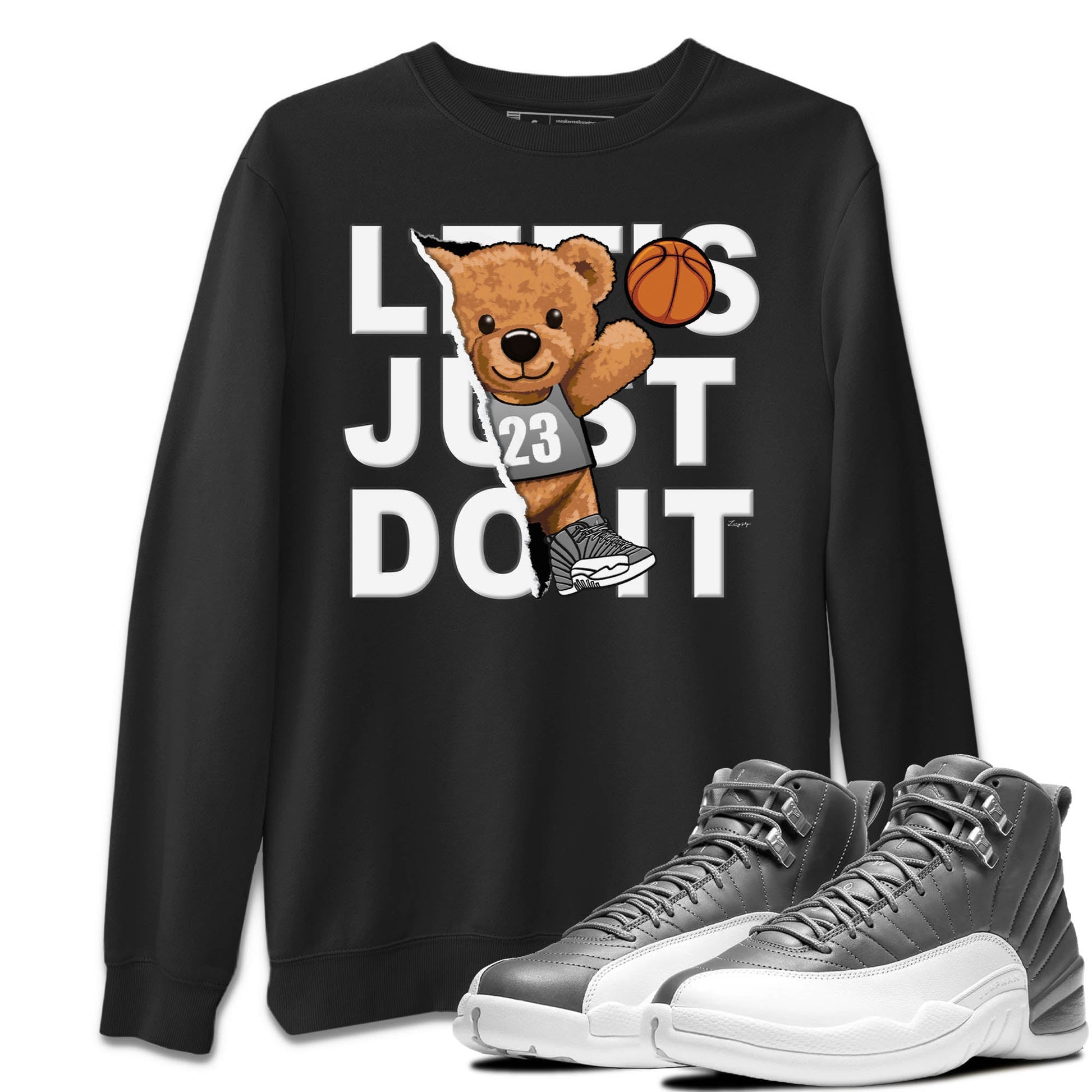 Jordan 12 Stealth Sneaker Match Tees Rip Out Bear Sneaker Tees Jordan 12 Stealth Sneaker Release Tees Unisex Shirts