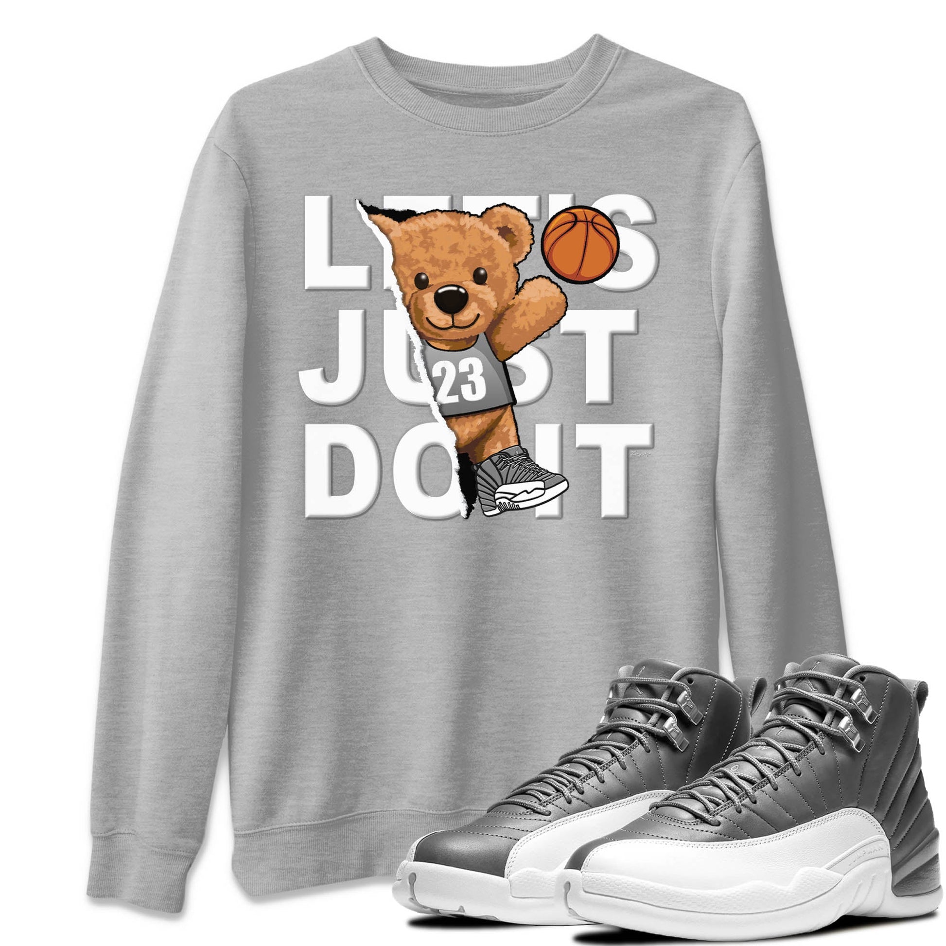 Jordan 12 Stealth Sneaker Match Tees Rip Out Bear Sneaker Tees Jordan 12 Stealth Sneaker Release Tees Unisex Shirts