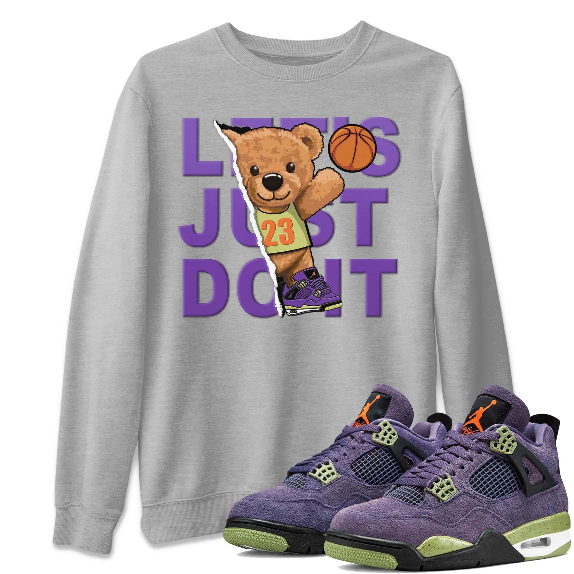 Jordan 4 Canyon Purple Sneaker Match Tees Rip Out Bear Sneaker Tees Jordan 4 Canyon Purple Sneaker Release Tees Unisex Shirts