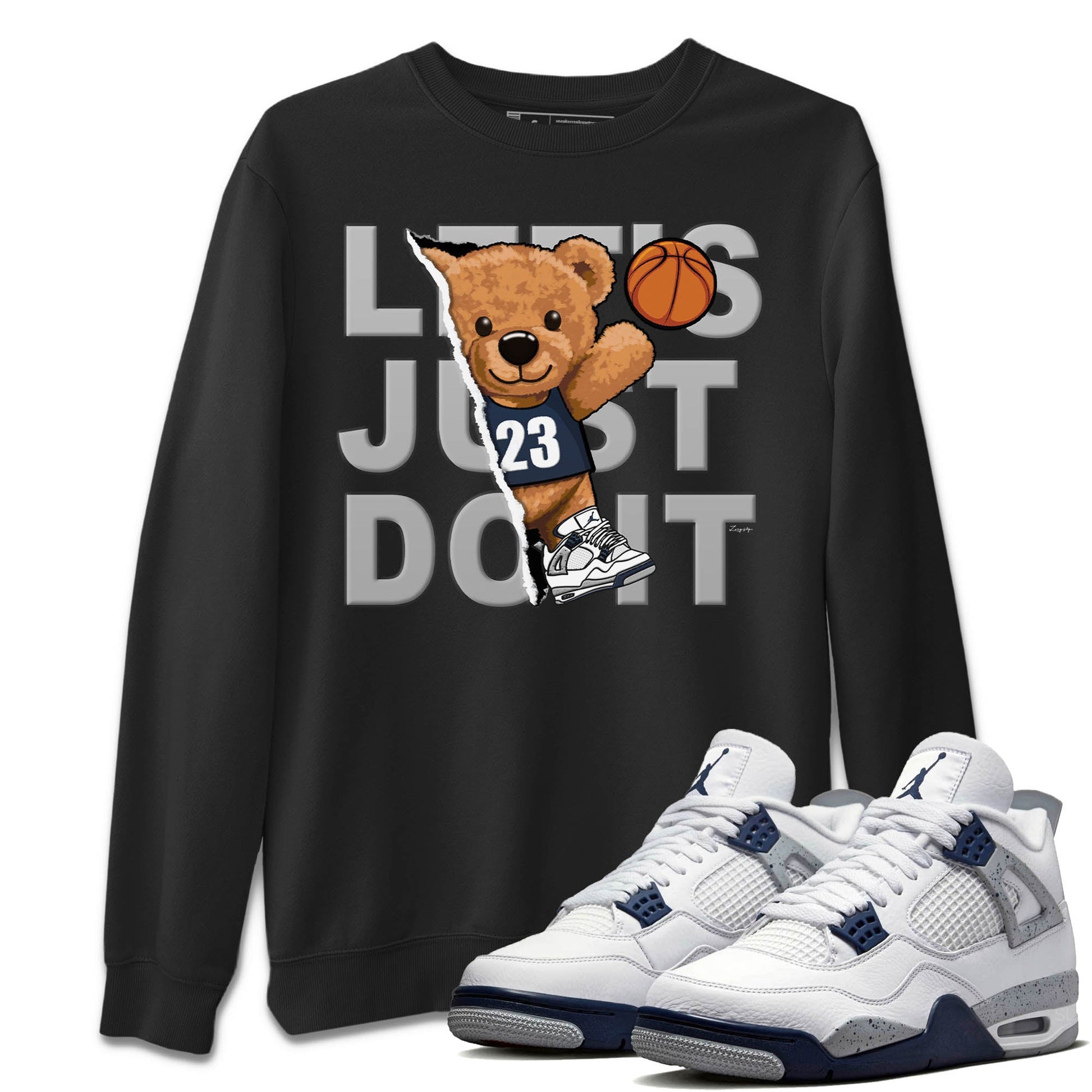 Jordan 4 Midnight Navy Sneaker Match Tees Rip Out Bear Sneaker Tees Jordan 4 Midnight Navy Sneaker Release Tees Unisex Shirts