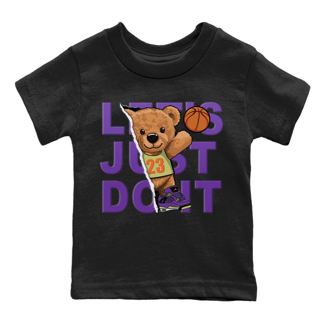 Jordan 4 Canyon Purple Sneaker Match Tees Rip Out Bear Sneaker Tees Jordan 4 Canyon Purple Sneaker Release Tees Kids Shirts