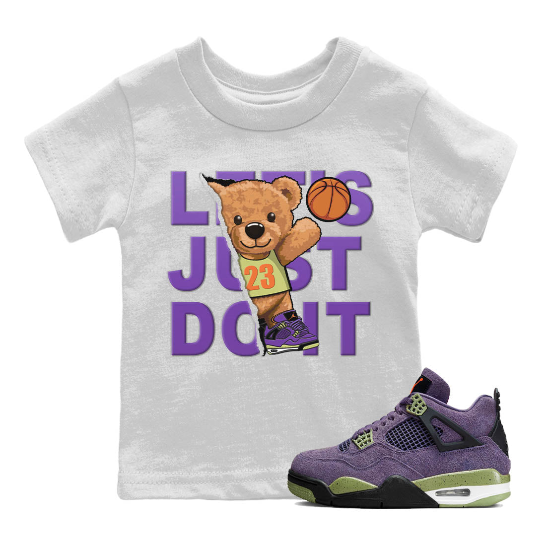 Jordan 4 Canyon Purple Sneaker Match Tees Rip Out Bear Sneaker Tees Jordan 4 Canyon Purple Sneaker Release Tees Kids Shirts