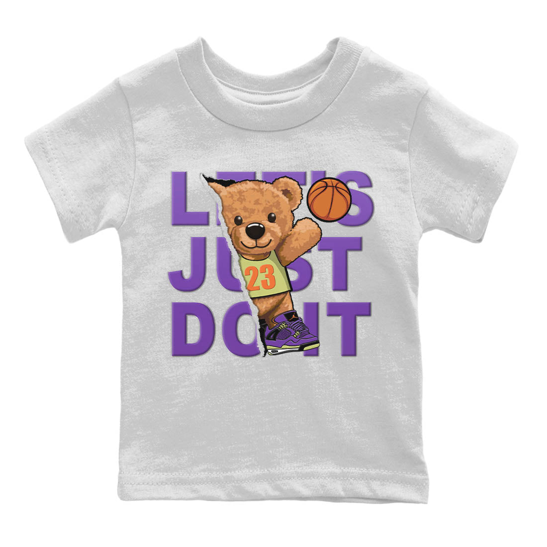 Jordan 4 Canyon Purple Sneaker Match Tees Rip Out Bear Sneaker Tees Jordan 4 Canyon Purple Sneaker Release Tees Kids Shirts