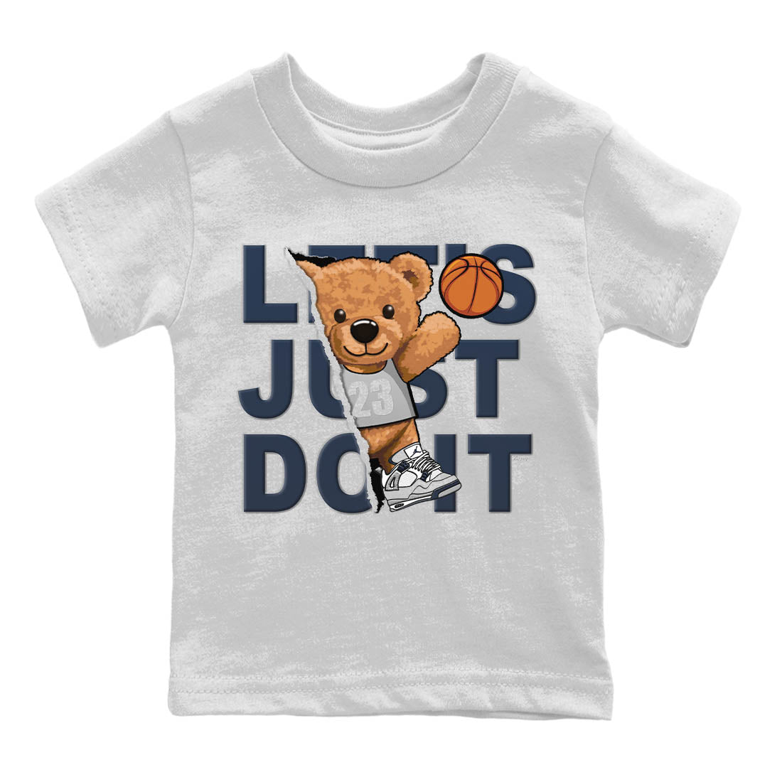 Jordan 4 Midnight Navy Sneaker Match Tees Rip Out Bear Sneaker Tees Jordan 4 Midnight Navy Sneaker Release Tees Kids Shirts