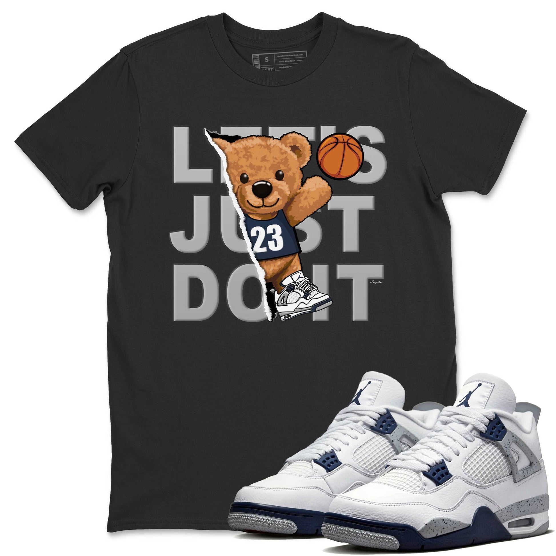 Jordan 4 Midnight Navy Sneaker Match Tees Rip Out Bear Sneaker Tees Jordan 4 Midnight Navy Sneaker Release Tees Unisex Shirts