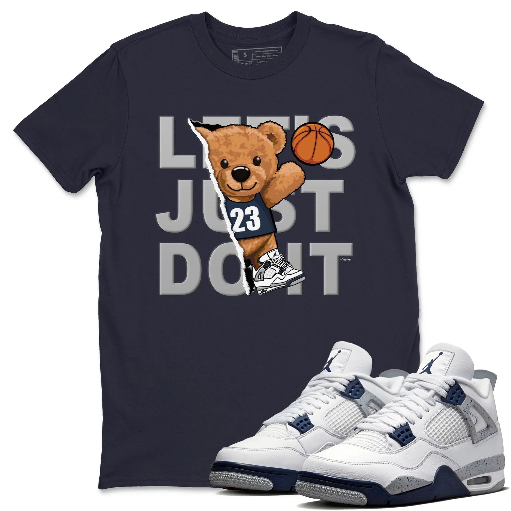 Jordan 4 Midnight Navy Sneaker Match Tees Rip Out Bear Sneaker Tees Jordan 4 Midnight Navy Sneaker Release Tees Unisex Shirts
