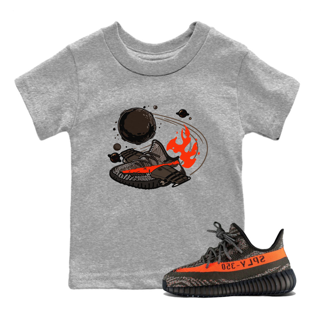 Yeezy 350 Carbon Beluga shirt to match sneakers Rocket Boost sneaker tees Yeezy Boost 350 V2 Carbon Beluga SNRT Sneaker Release Tees Baby Toddler Heather Grey 1 T-Shirt