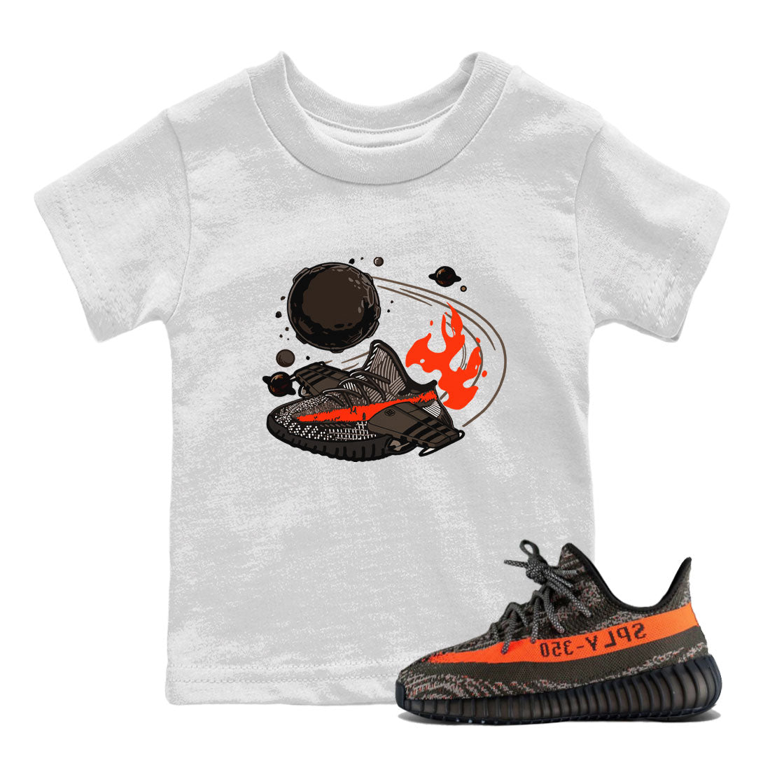 Yeezy 350 Carbon Beluga shirt to match sneakers Rocket Boost sneaker tees Yeezy Boost 350 V2 Carbon Beluga SNRT Sneaker Release Tees Baby Toddler White 1 T-Shirt