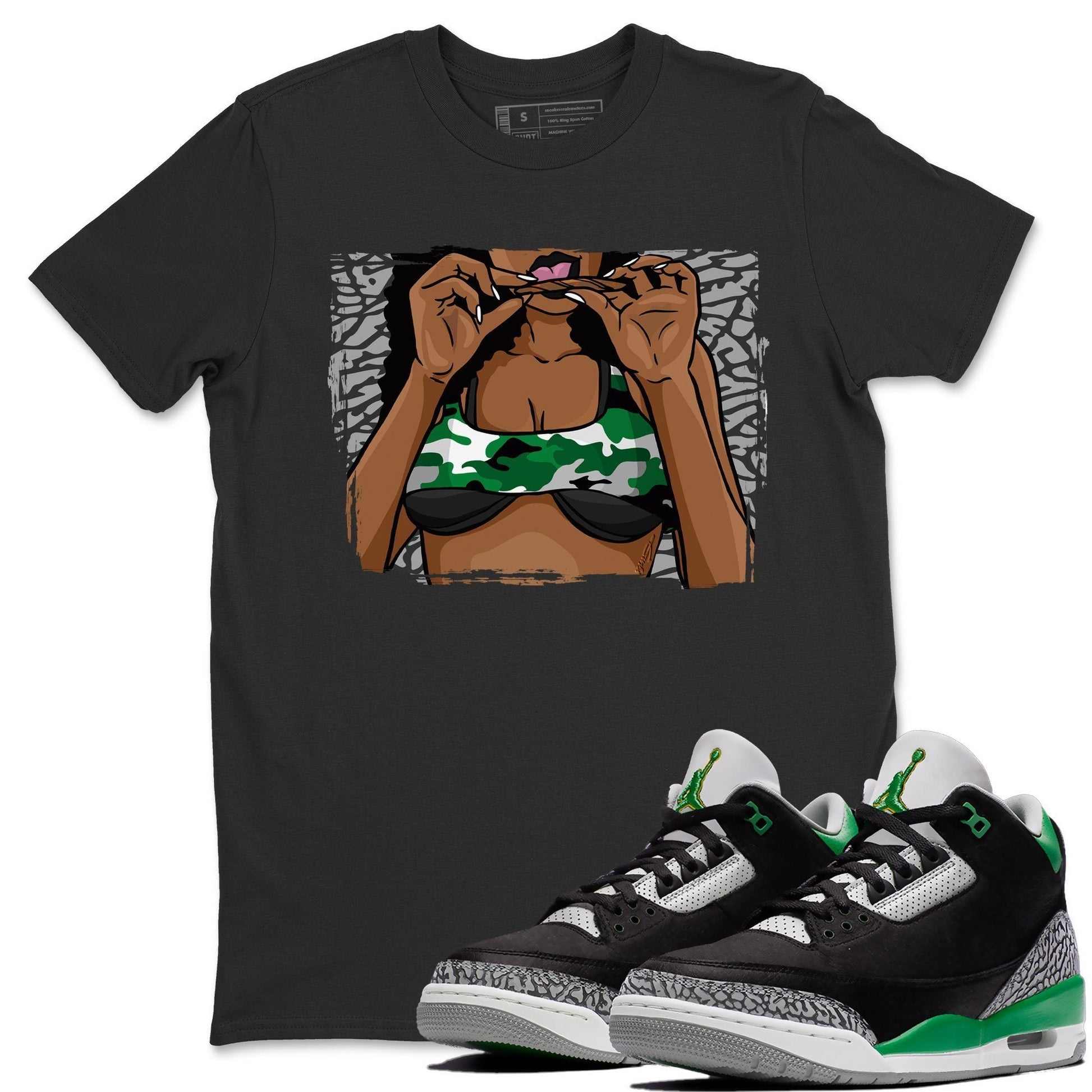Jordan 3 Pine Green Sneaker Match Tees Roll Up Sneaker Tees Jordan 3 Pine Green Sneaker Release Tees Unisex Shirts