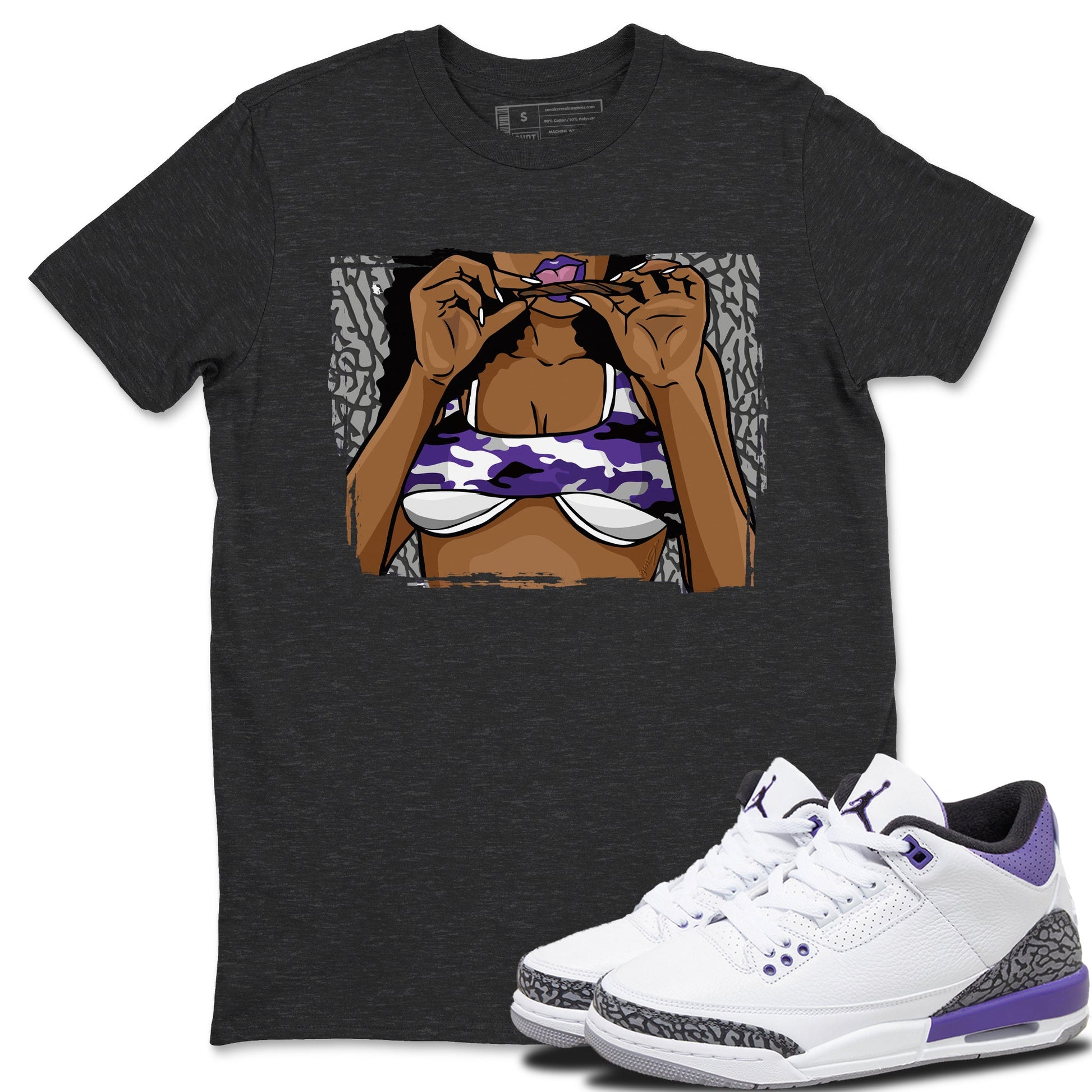 Jordan 3 Dark Iris Sneaker Match Tees Roll Up Sneaker Tees Jordan 3 Dark Iris Sneaker Release Tees Unisex Shirts