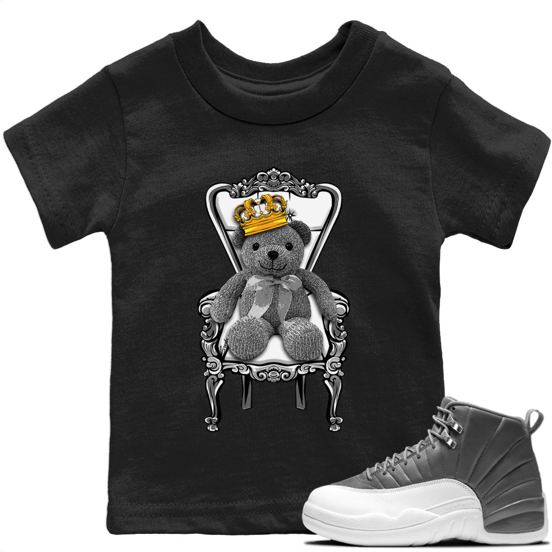 Jordan 12 Stealth Sneaker Match Tees Royal Bear Sneaker Tees Jordan 12 Stealth Sneaker Release Tees Kids Shirts