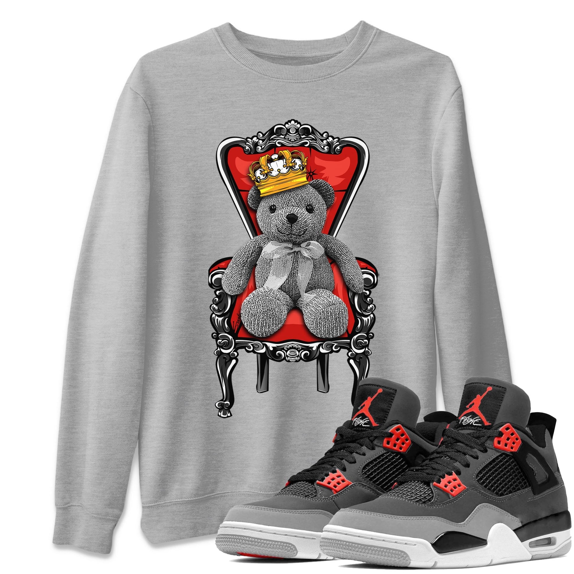 Jordan 4 Infrared Sneaker Match Tees Royal Bear Sneaker Tees Jordan 4 Infrared Sneaker Release Tees Unisex Shirts