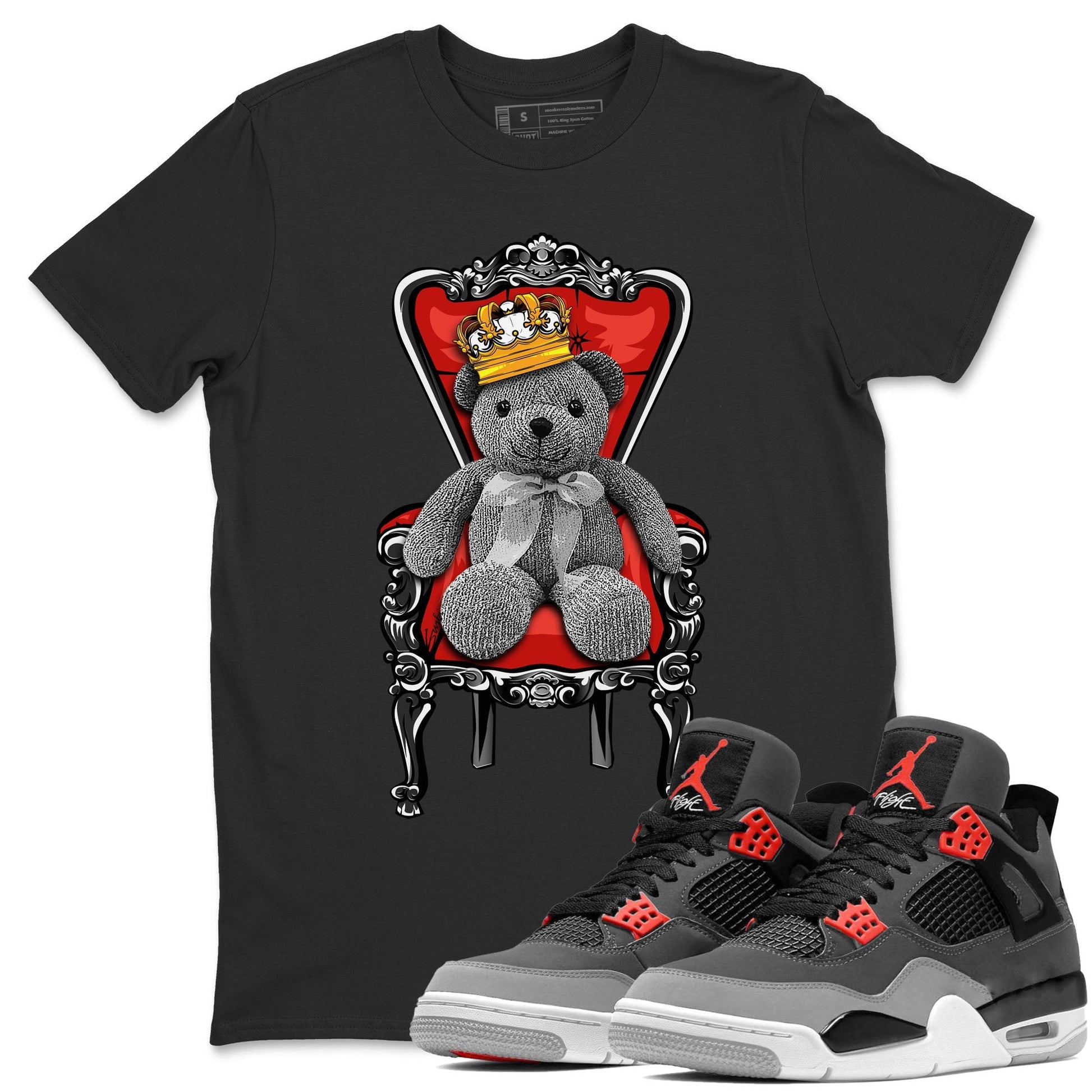 Jordan 4 Infrared Sneaker Match Tees Royal Bear Sneaker Tees Jordan 4 Infrared Sneaker Release Tees Unisex Shirts