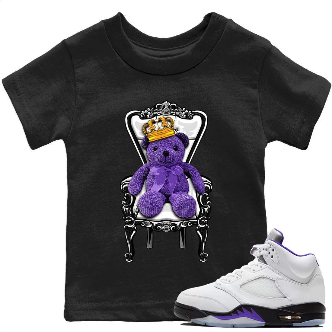 Jordan 5 Concord Sneaker Match Tees Royal Bear Sneaker Tees Jordan 5 Concord Sneaker Release Tees Kids Shirts