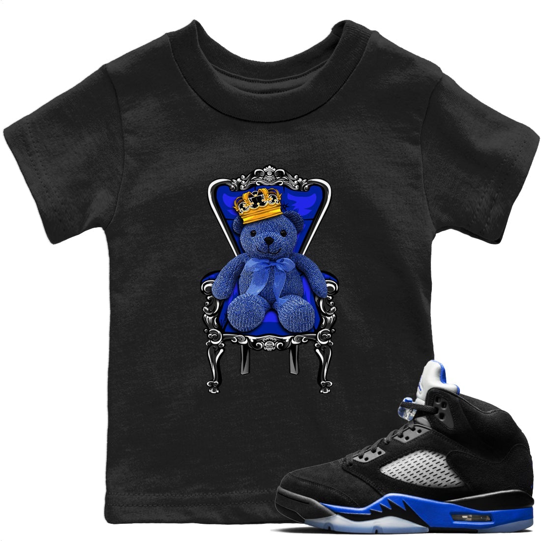 Jordan 5 Racer Blue Sneaker Match Tees Royal Bear Sneaker Tees Jordan 5 Racer Blue Sneaker Release Tees Kids Shirts