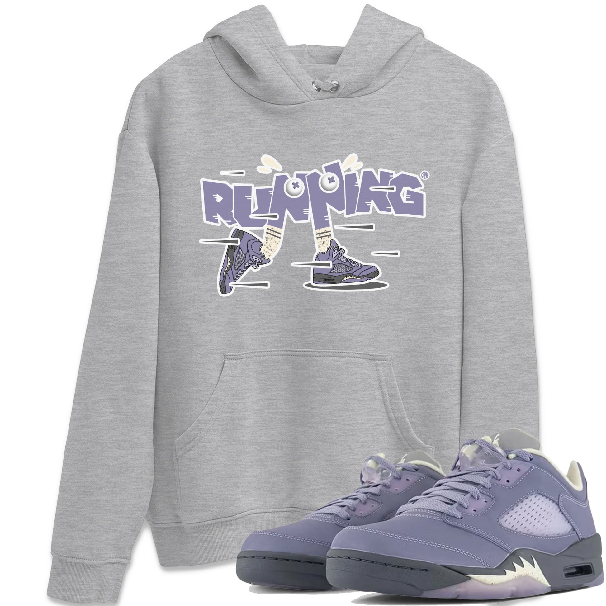 Air Jordan 5 Indigo Haze Sneaker Match Tees Running Shoes Sneaker Tees AJ5 Indigo Haze Sneaker Release Tees Unisex Shirts Heather Grey 1