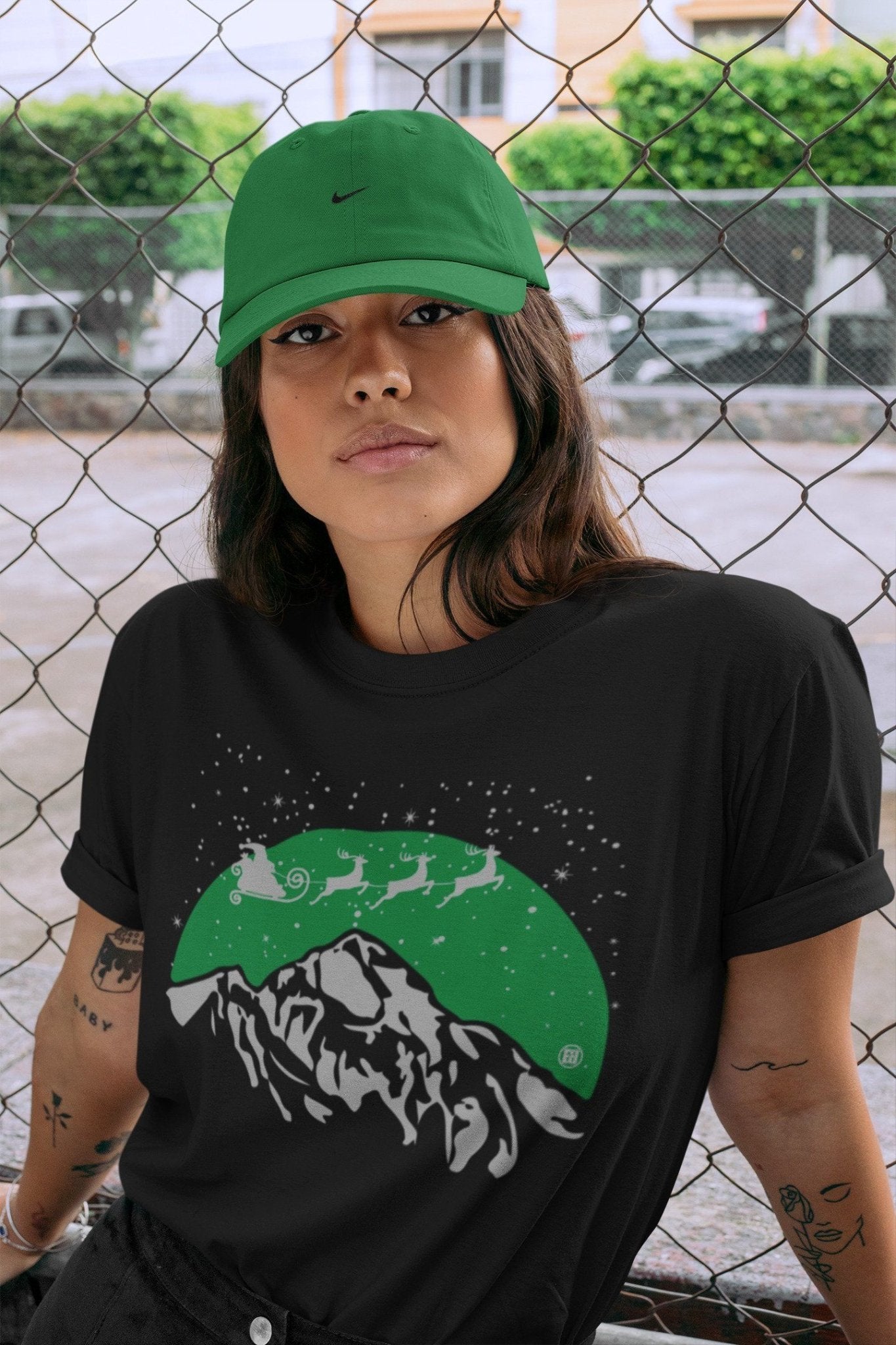 Jordan 3 Pine Green Sneaker Match Tees Santa Silhouette Sneaker Tees Jordan 3 Pine Green Sneaker Release Tees Unisex Shirts