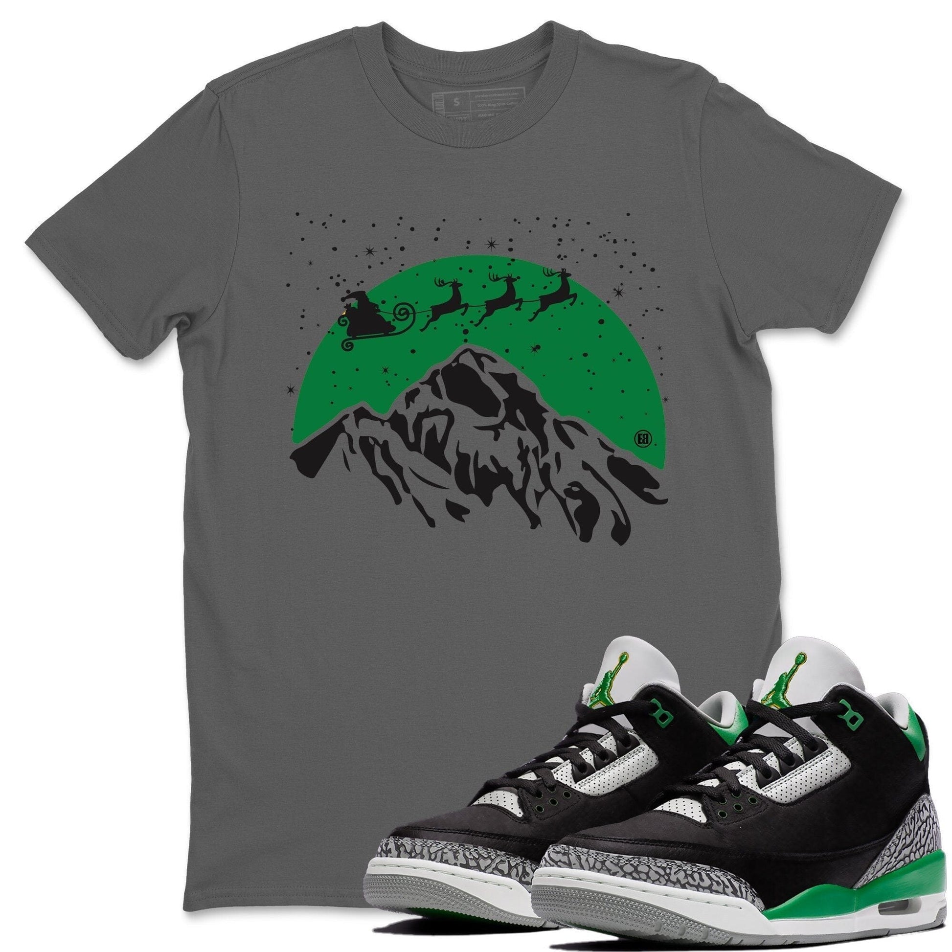 Jordan 3 Pine Green Sneaker Match Tees Santa Silhouette Sneaker Tees Jordan 3 Pine Green Sneaker Release Tees Unisex Shirts