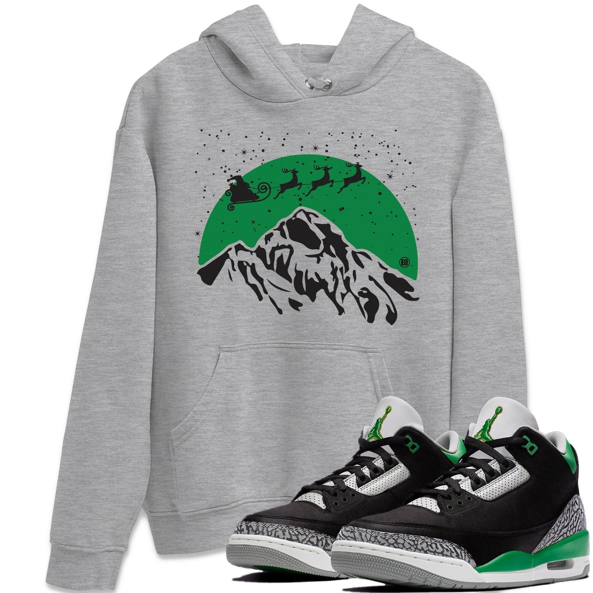 Jordan 3 Pine Green Sneaker Match Tees Santa Silhouette Sneaker Tees Jordan 3 Pine Green Sneaker Release Tees Unisex Shirts