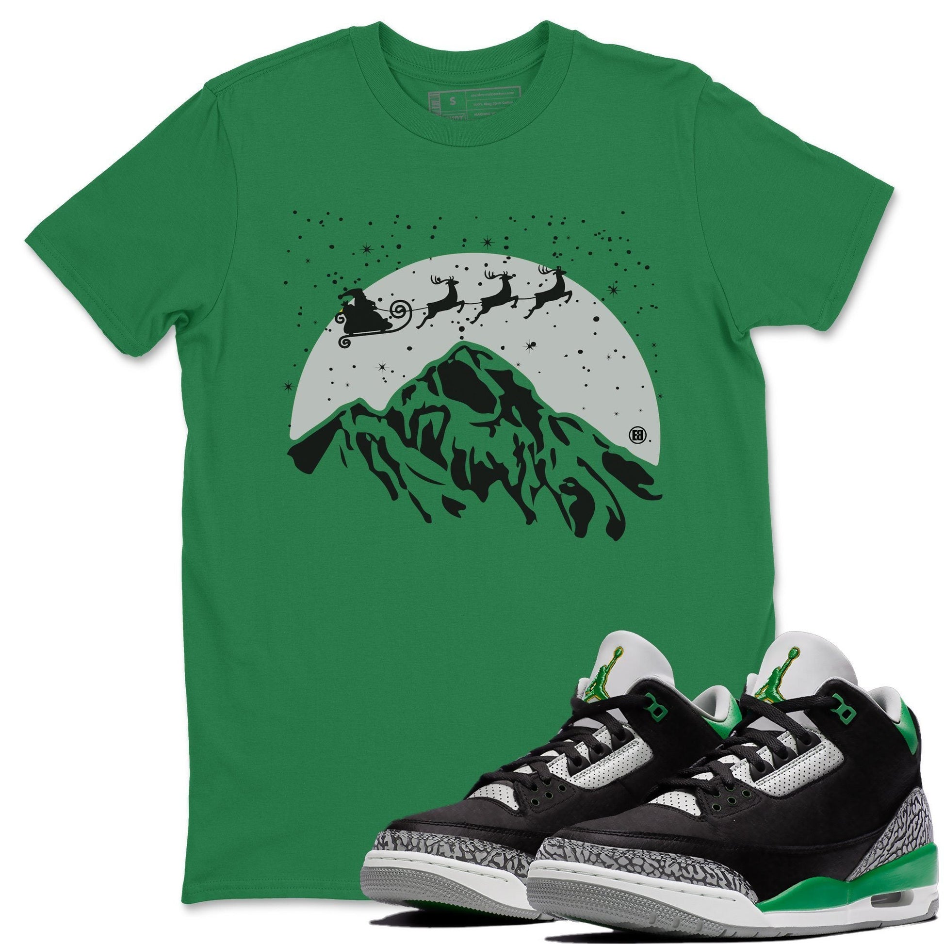 Jordan 3 Pine Green Sneaker Match Tees Santa Silhouette Sneaker Tees Jordan 3 Pine Green Sneaker Release Tees Unisex Shirts