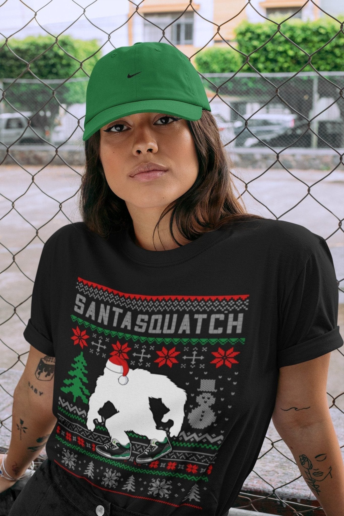 Jordan 3 Pine Green Sneaker Match Tees Santa Squatch Sneaker Tees Jordan 3 Pine Green Sneaker Release Tees Unisex Shirts