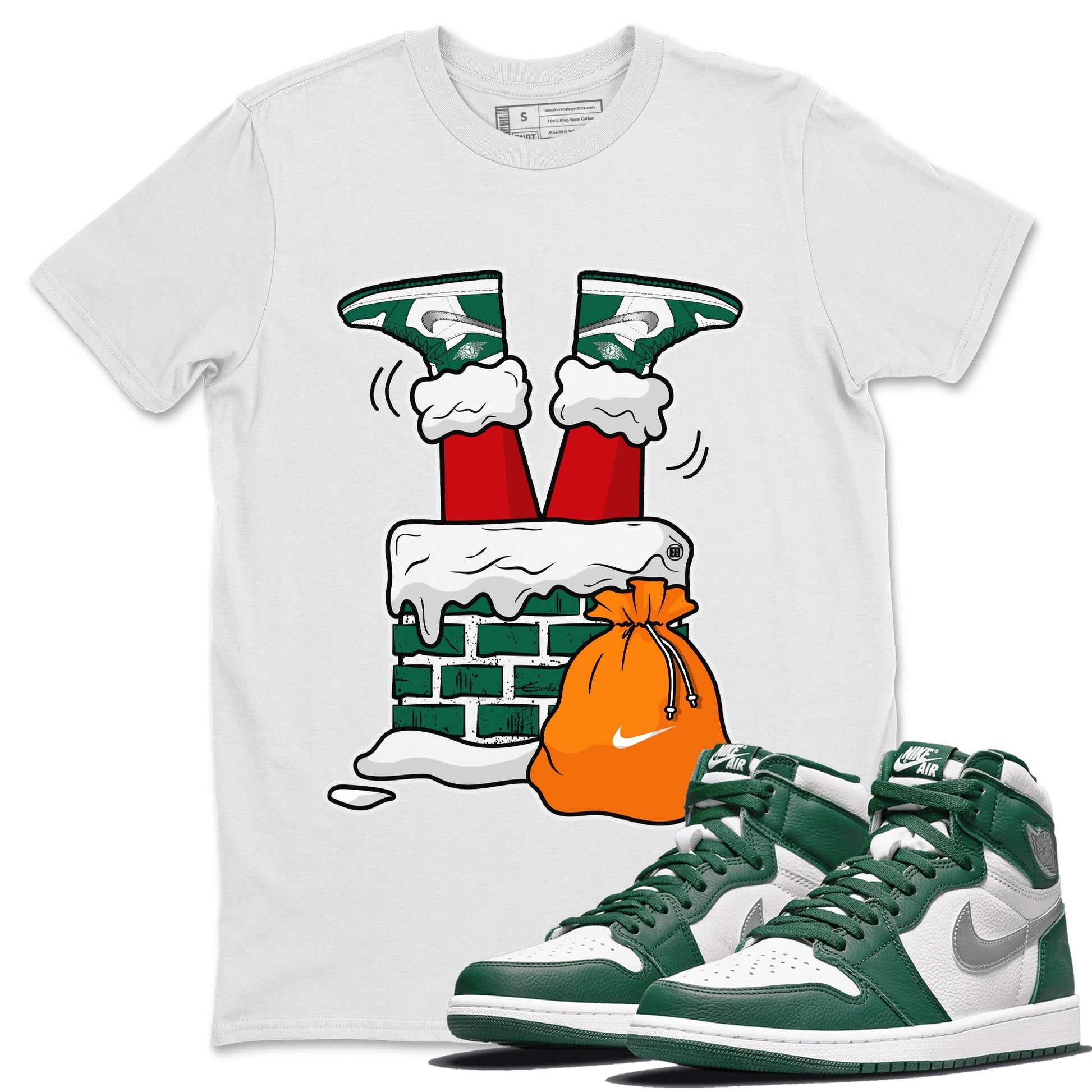 Jordan 1 Gorge Green Sneaker Match Tees Santa Stuck In Chimney Sneaker Tees Jordan 1 Gorge Green Sneaker Release Tees Unisex Shirts