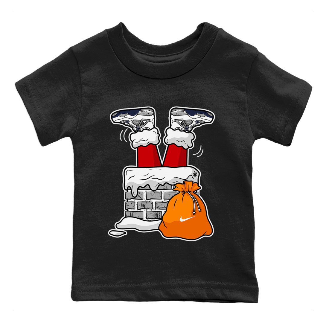 Jordan 4 Midnight Navy Sneaker Match Tees Santa Stuck In Chimney Sneaker Tees Jordan 4 Midnight Navy Sneaker Release Tees Kids Shirts