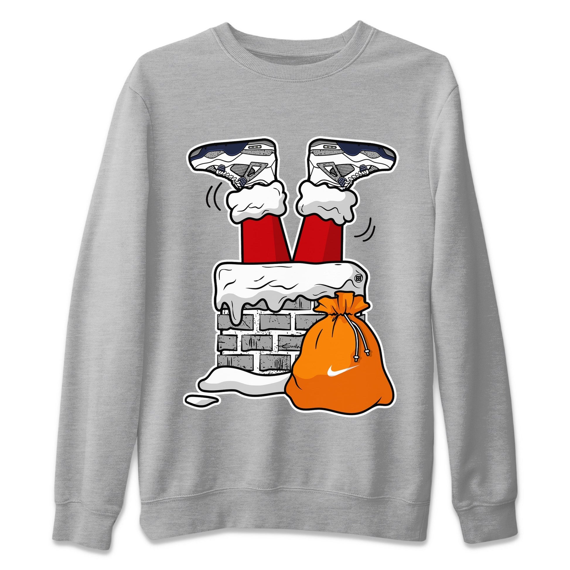 Jordan 4 Midnight Navy Sneaker Match Tees Santa Stuck In Chimney Sneaker Tees Jordan 4 Midnight Navy Sneaker Release Tees Unisex Shirts