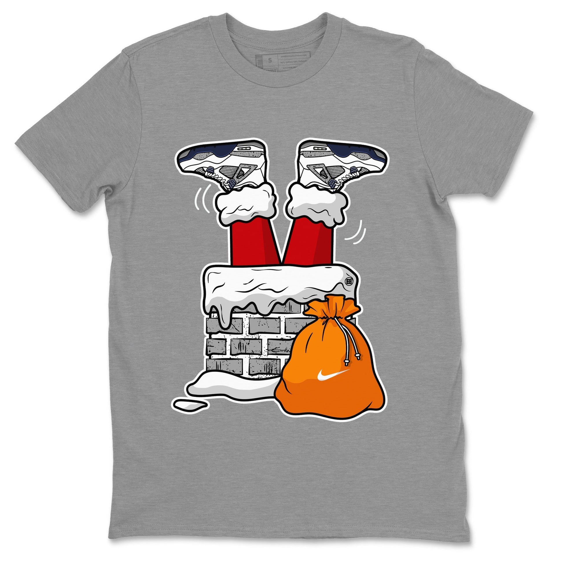 Jordan 4 Midnight Navy Sneaker Match Tees Santa Stuck In Chimney Sneaker Tees Jordan 4 Midnight Navy Sneaker Release Tees Unisex Shirts