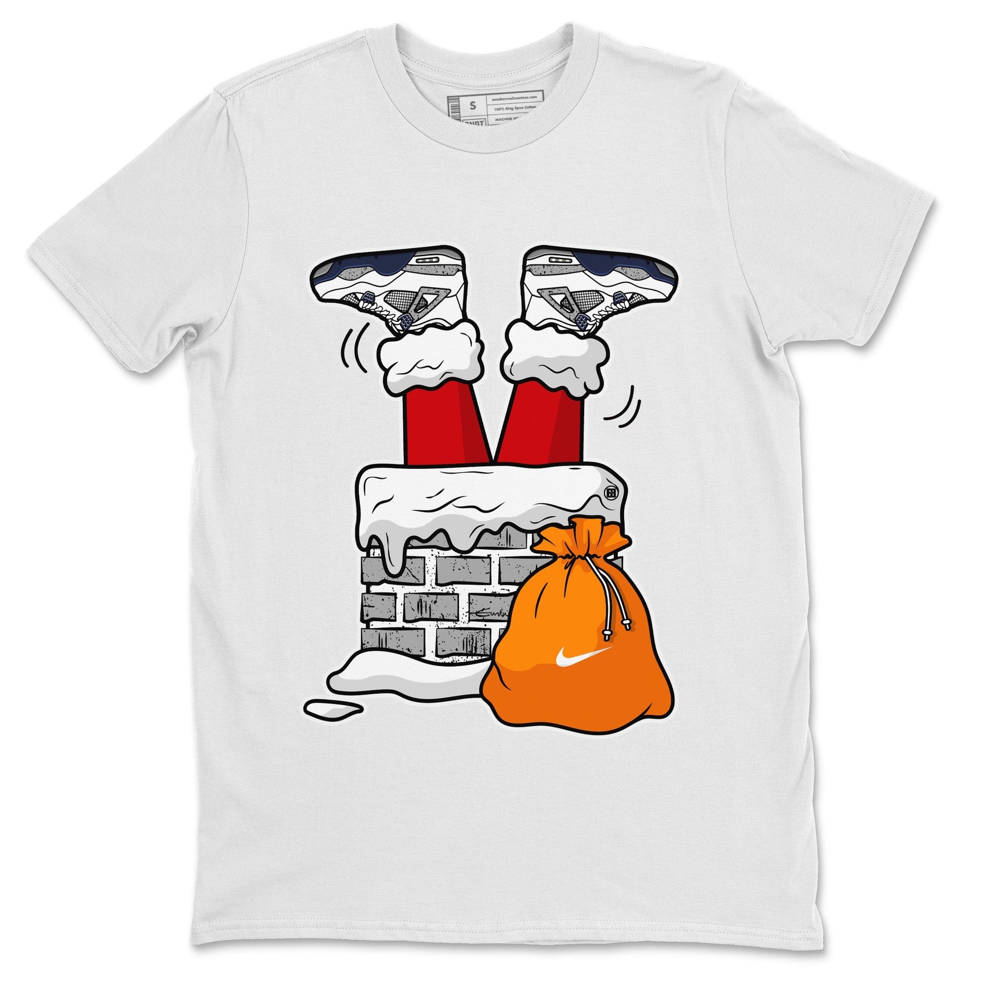 Jordan 4 Midnight Navy Sneaker Match Tees Santa Stuck In Chimney Sneaker Tees Jordan 4 Midnight Navy Sneaker Release Tees Unisex Shirts