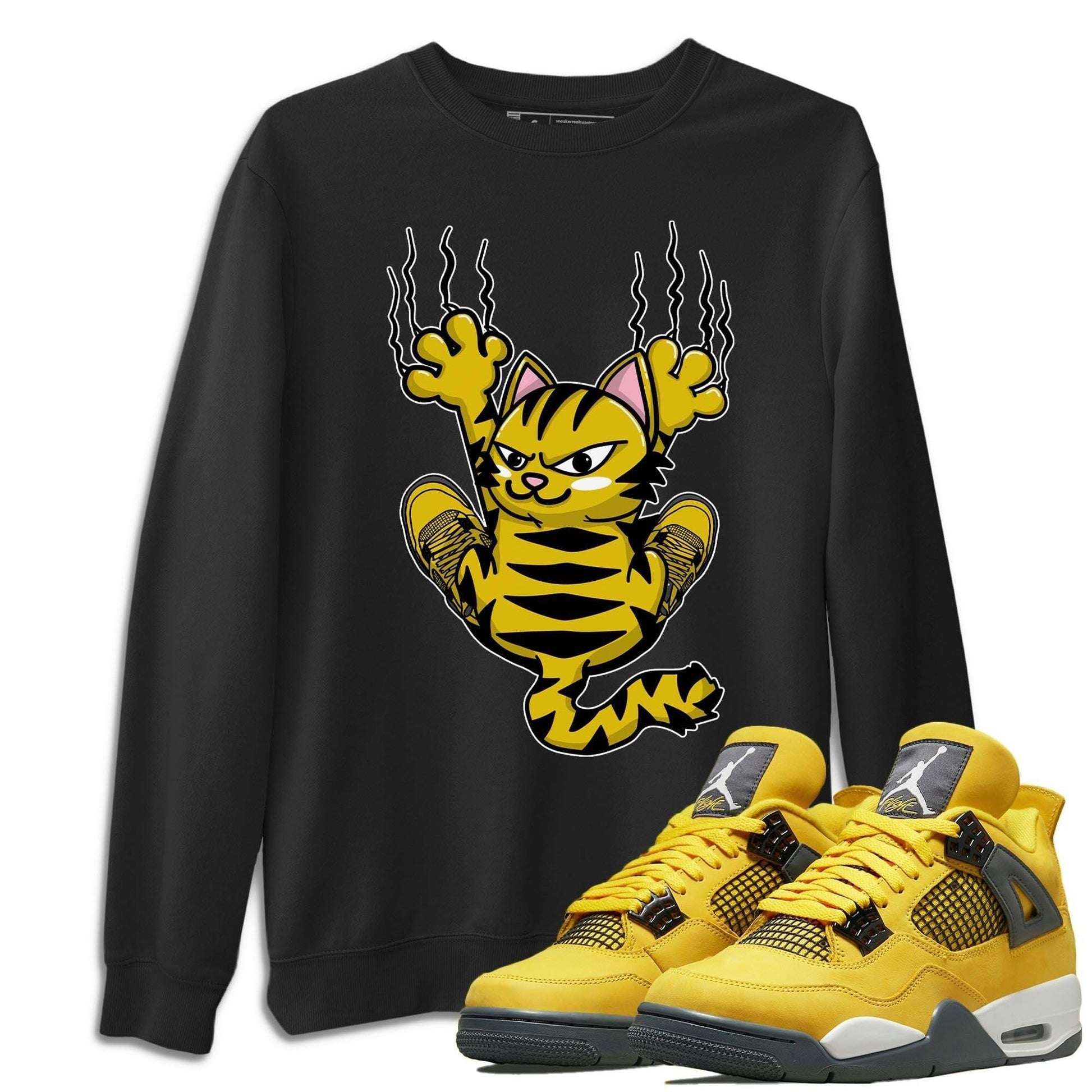 Jordan 4 Lightning Sneaker Match Tees Scratching Cat Sneaker Tees Jordan 4 Lightning Sneaker Release Tees Unisex Shirts