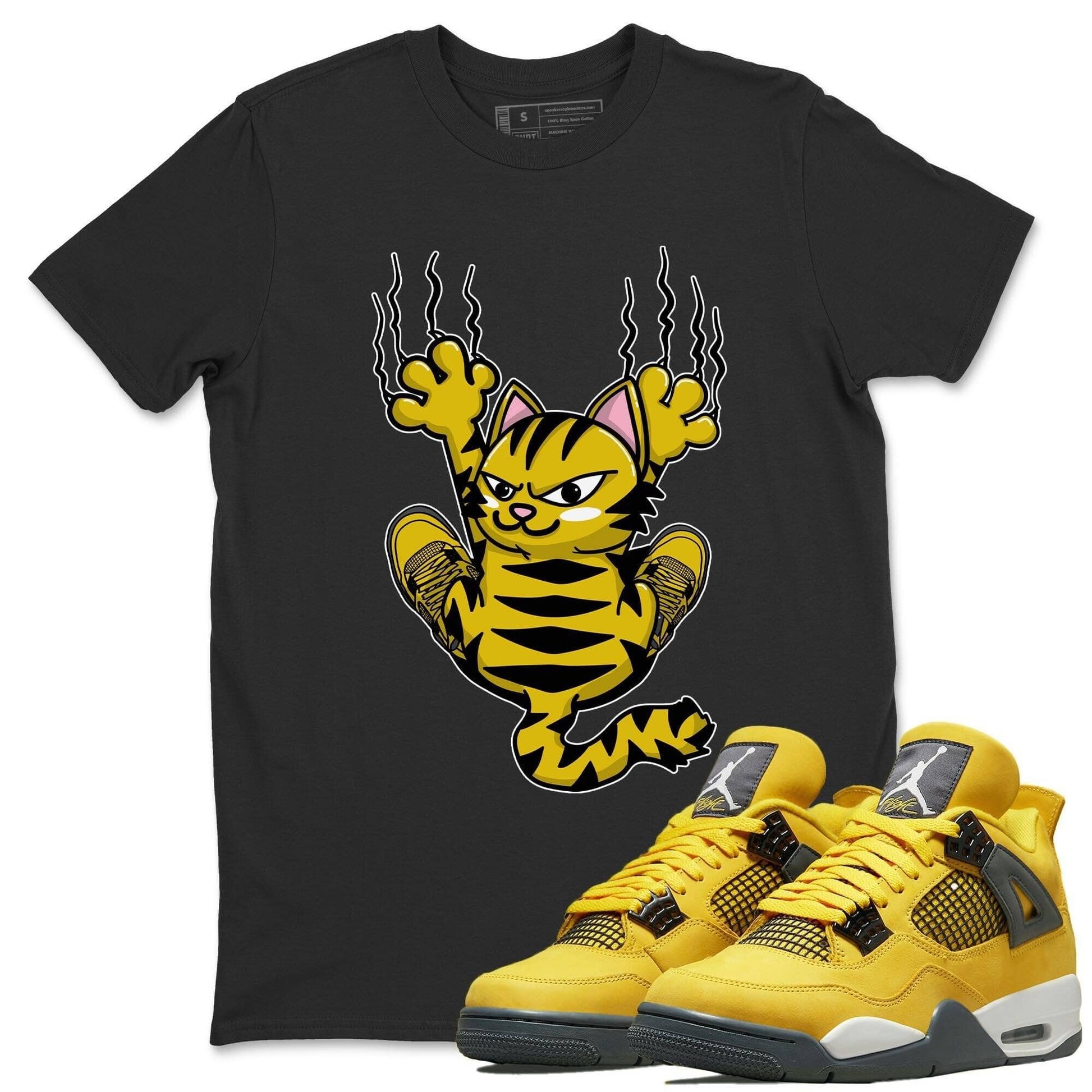 Jordan 4 Lightning Sneaker Match Tees Scratching Cat Sneaker Tees Jordan 4 Lightning Sneaker Release Tees Unisex Shirts