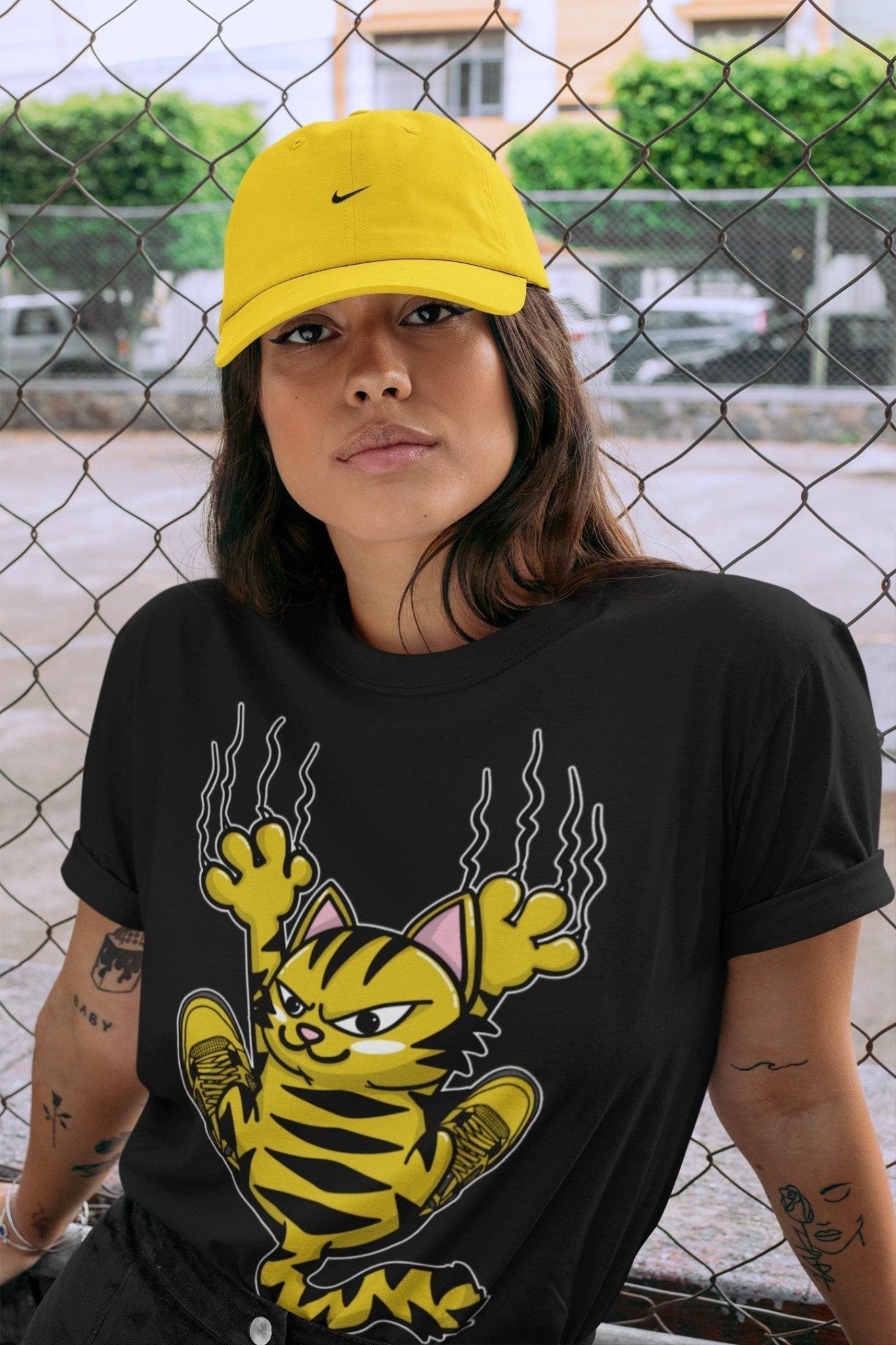 Jordan 4 Lightning Sneaker Match Tees Scratching Cat Sneaker Tees Jordan 4 Lightning Sneaker Release Tees Unisex Shirts