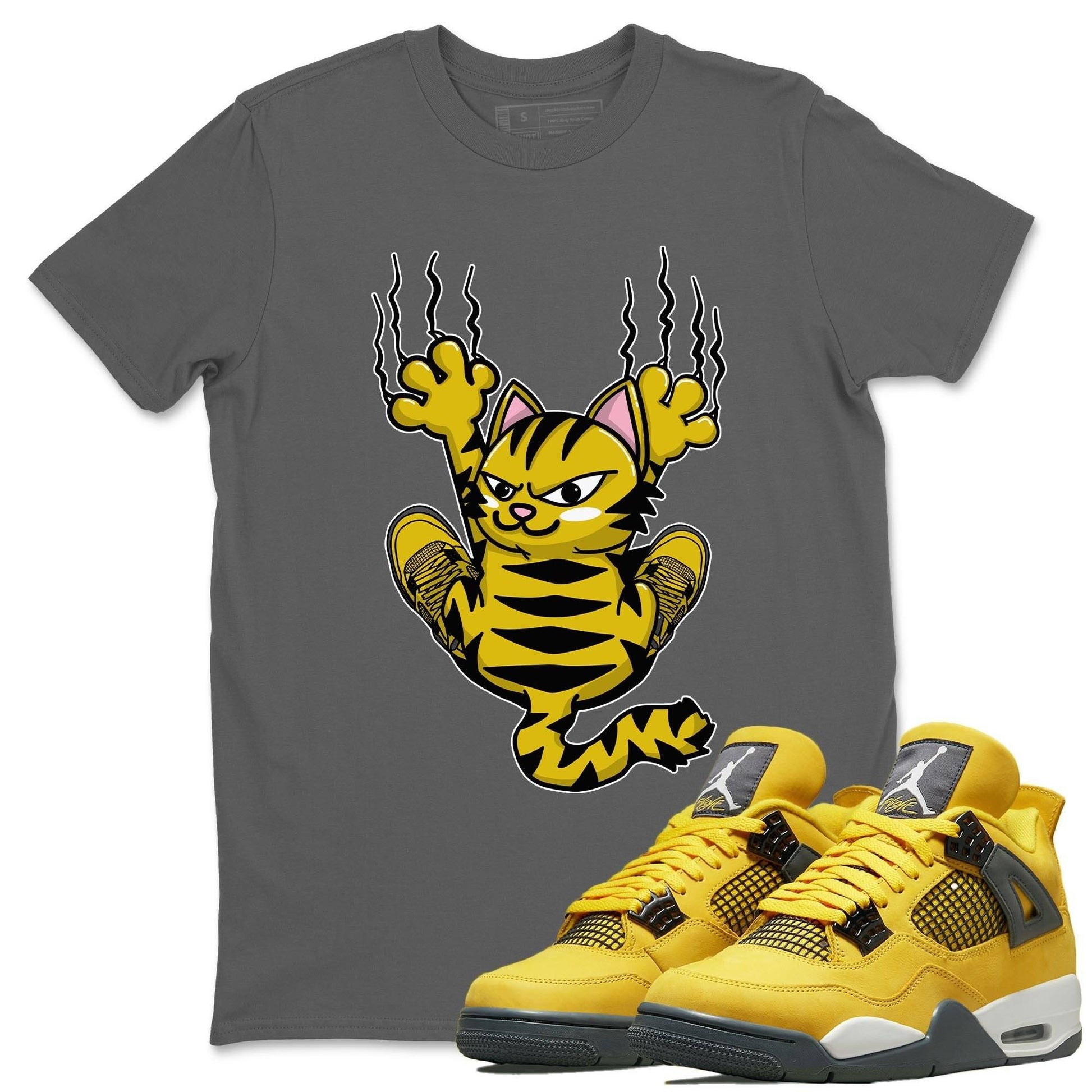 Jordan 4 Lightning Sneaker Match Tees Scratching Cat Sneaker Tees Jordan 4 Lightning Sneaker Release Tees Unisex Shirts