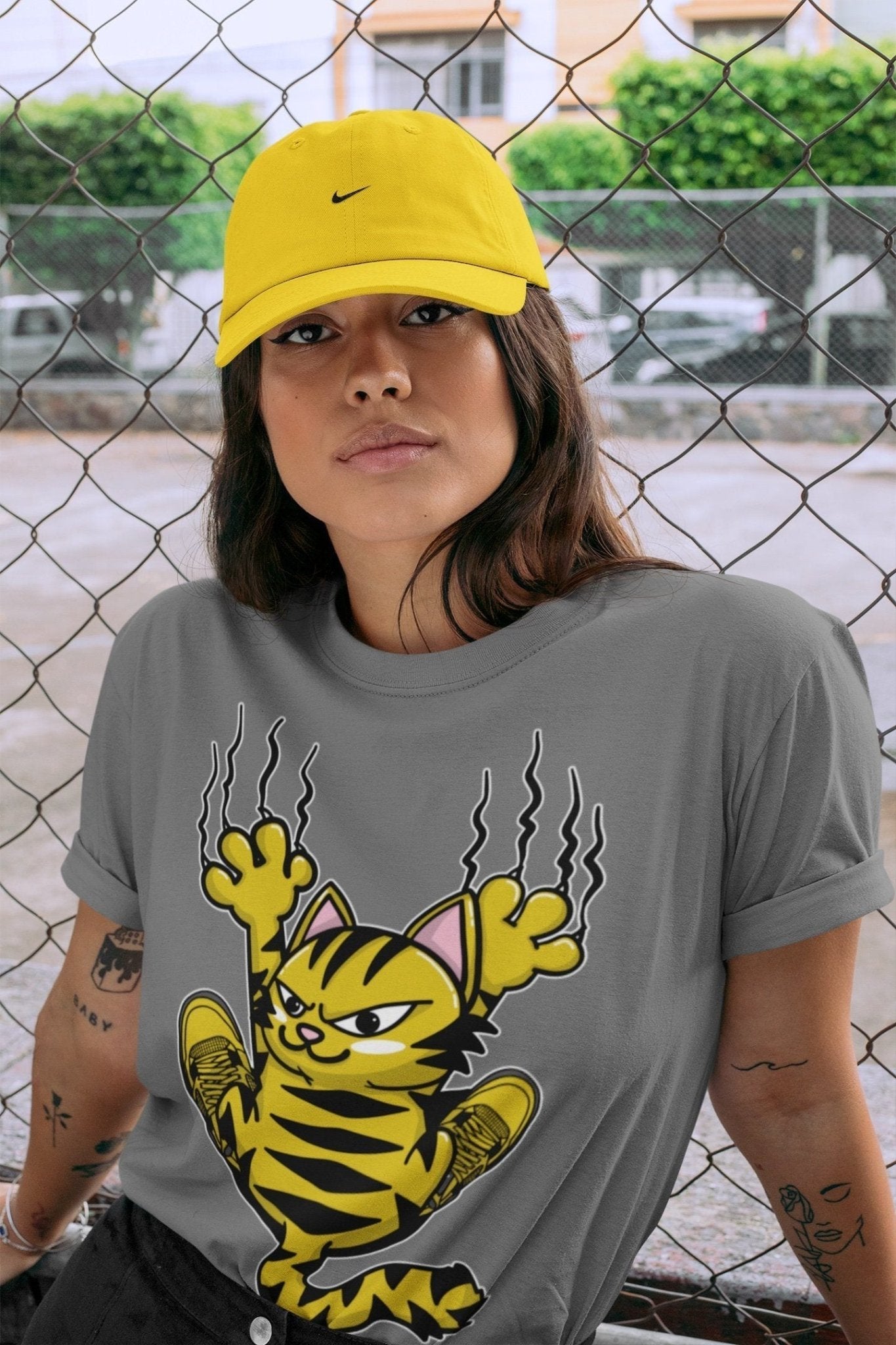 Jordan 4 Lightning Sneaker Match Tees Scratching Cat Sneaker Tees Jordan 4 Lightning Sneaker Release Tees Unisex Shirts