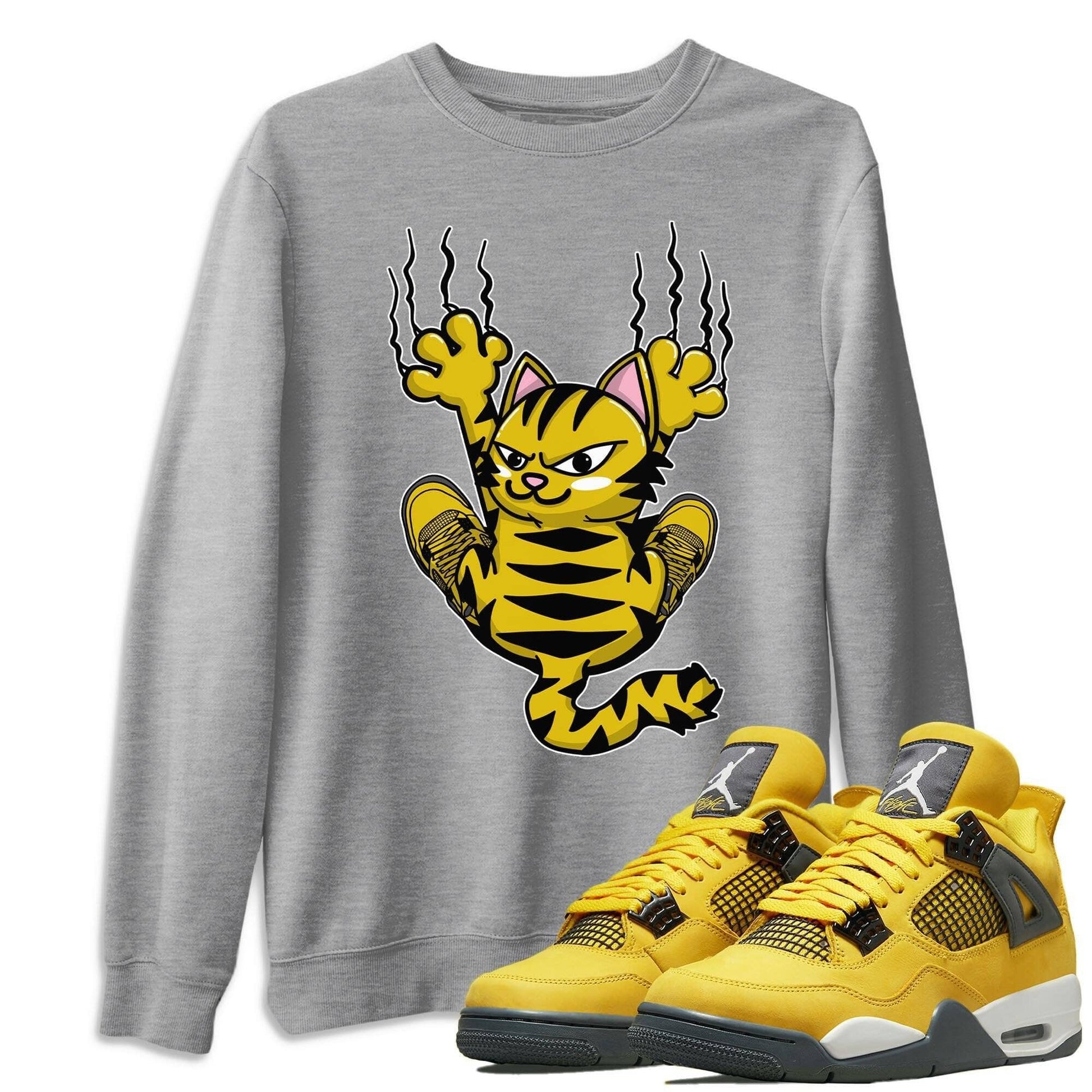 Jordan 4 Lightning Sneaker Match Tees Scratching Cat Sneaker Tees Jordan 4 Lightning Sneaker Release Tees Unisex Shirts