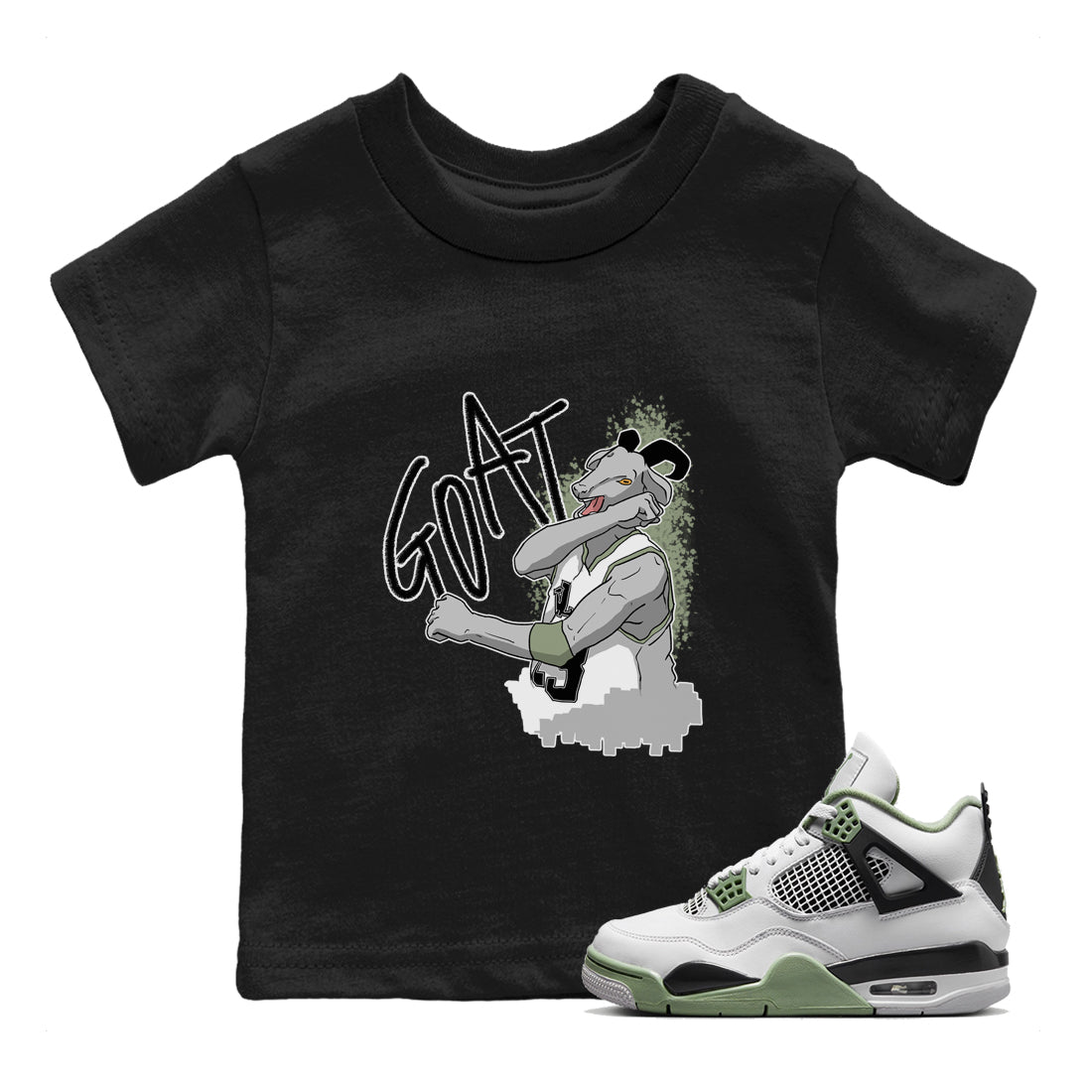 Jordan 4 Seafoam Sneaker Match Tees Screaming Goat Sneaker Tees Jordan 4 Seafoam Sneaker Release Tees Kids Shirts