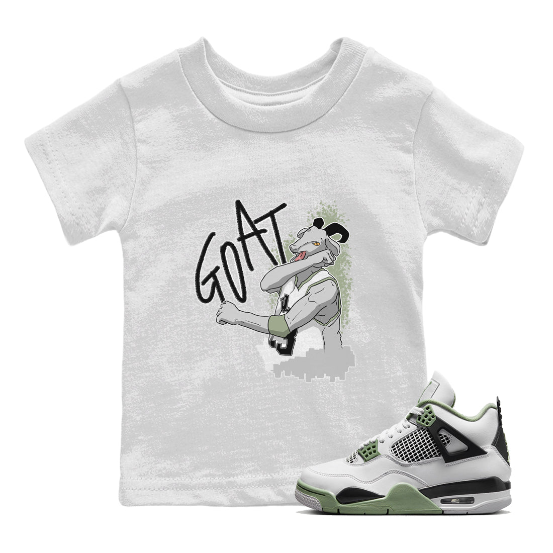 Jordan 4 Seafoam Sneaker Match Tees Screaming Goat Sneaker Tees Jordan 4 Seafoam Sneaker Release Tees Kids Shirts