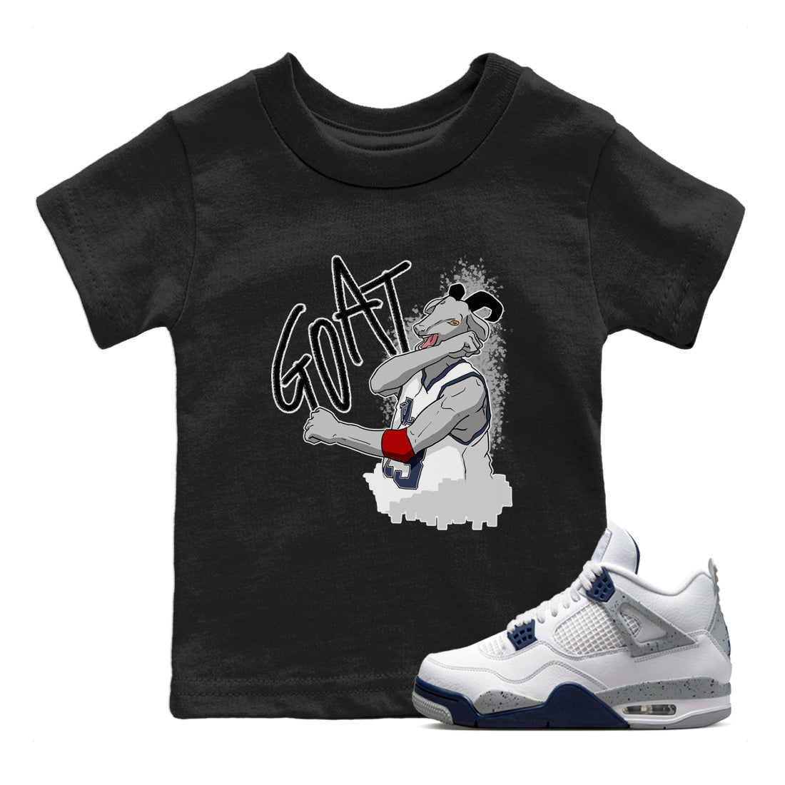 Jordan 4 Midnight Navy Sneaker Match Tees Screaming Goat Sneaker Tees Jordan 4 Midnight Navy Sneaker Release Tees Kids Shirts