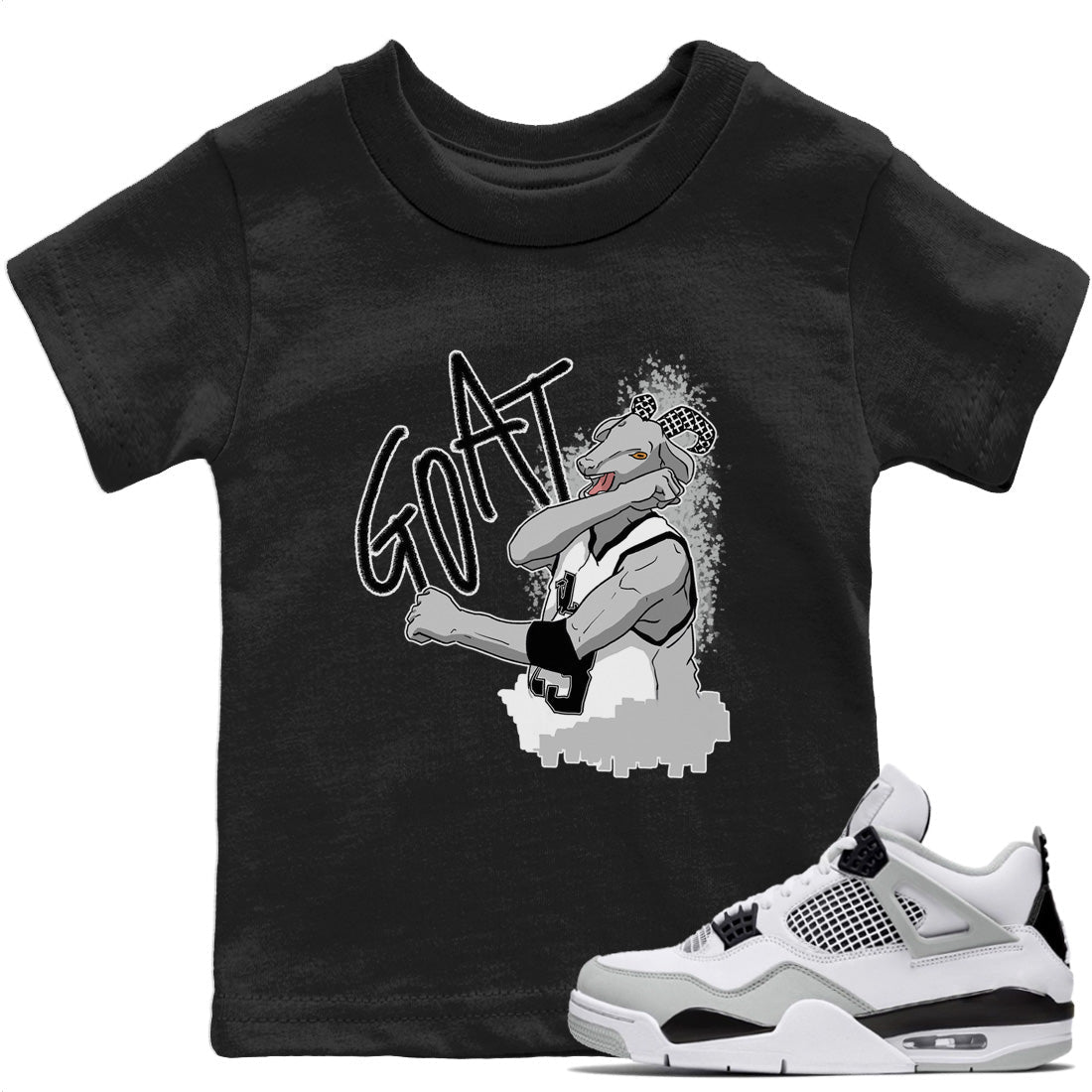 Jordan 4 Military Black Sneaker Match Tees Screaming Goat Sneaker Tees Jordan 4 Military Black Sneaker Release Tees Kids Shirts