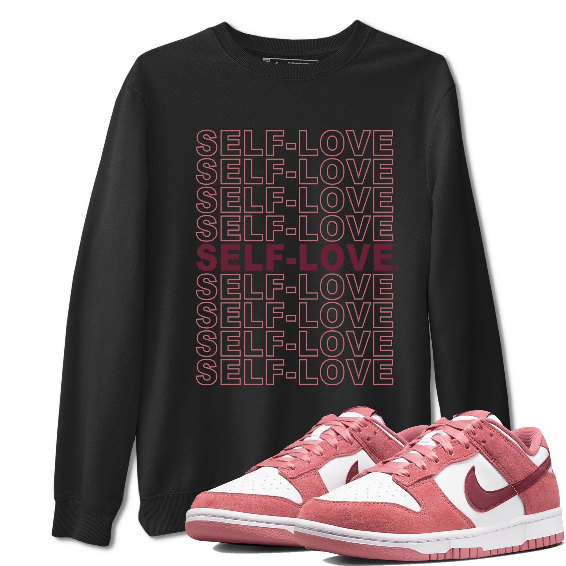 Dunk Low Valentine's Day 2024 sneaker shirt to match jordans Self Love sneaker tees Dunk Valentines Day 2024 SNRT Sneaker Tees Crew Neck Unisex Cotton Sneaker T-Shirt Black 1 T-Shirt