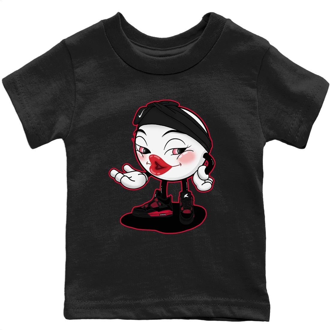 Jordan 4 Red Thunder Sneaker Match Tees Sexy Emoji Sneaker Tees Jordan 4 Red Thunder Sneaker Release Tees Kids Shirts