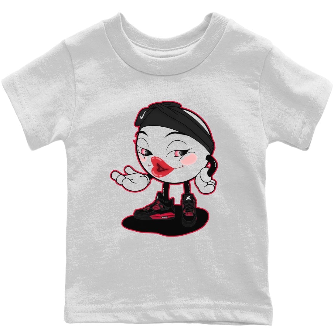 Jordan 4 Red Thunder Sneaker Match Tees Sexy Emoji Sneaker Tees Jordan 4 Red Thunder Sneaker Release Tees Kids Shirts