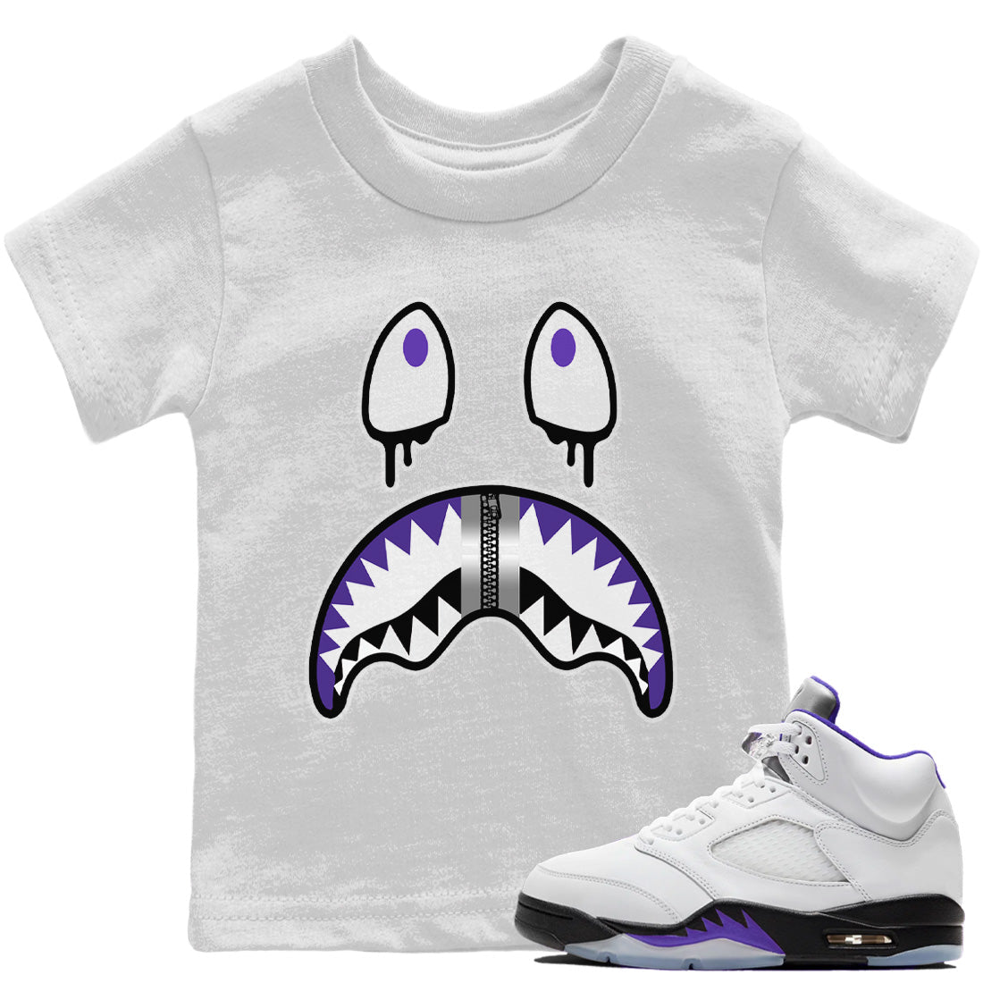 Jordan 5 Concord Sneaker Match Tees Shark Face Sneaker Tees Jordan 5 Concord Sneaker Release Tees Kids Shirts