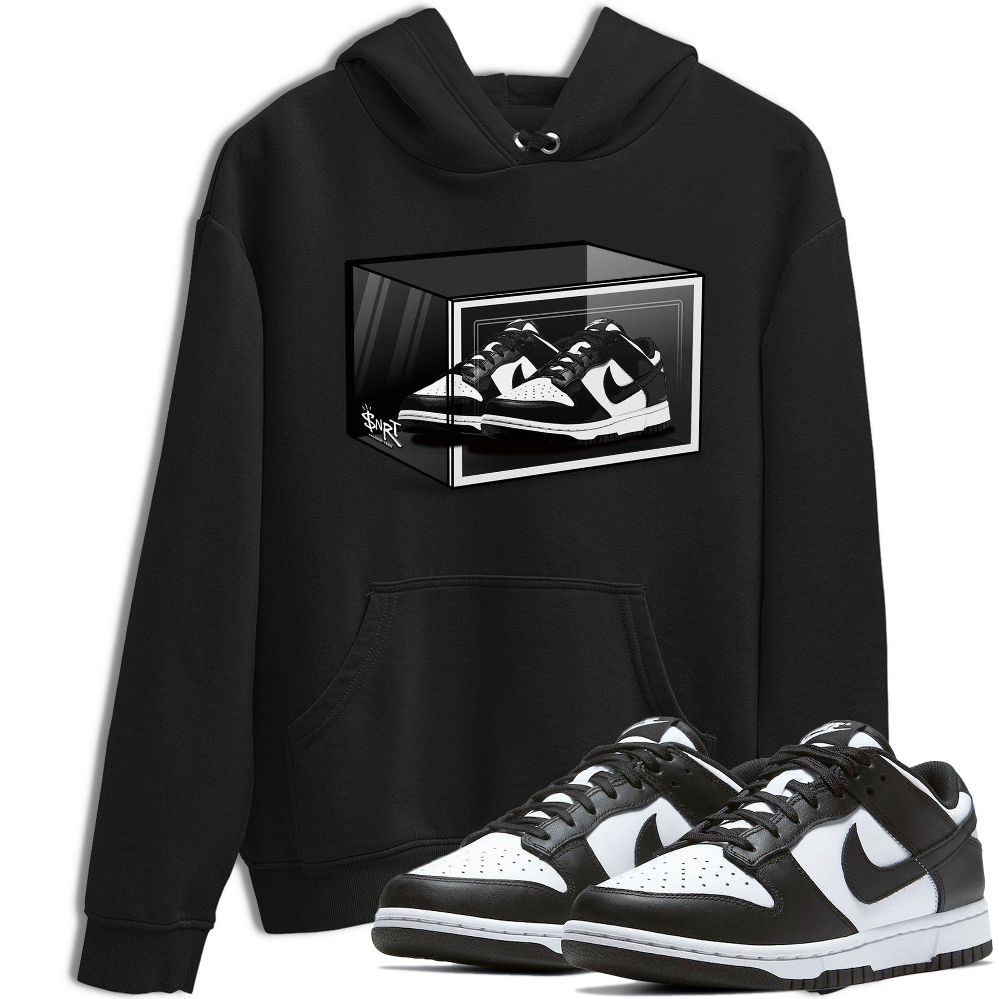 Dunk Panda shirt to match jordans Shoe Box sneaker tees Dunk Panda SNRT Sneaker Release Tees Unisex Black 1 T-Shirt